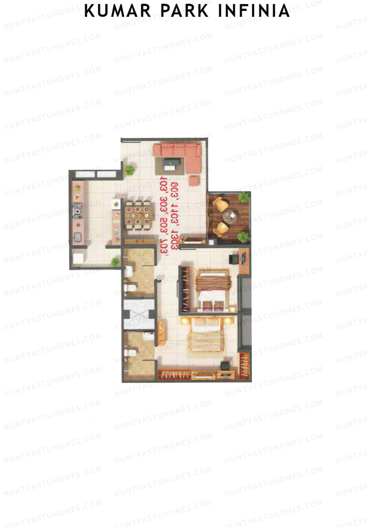 Kumar Park Infinia Wing I1 Unit 2 Floor Plan