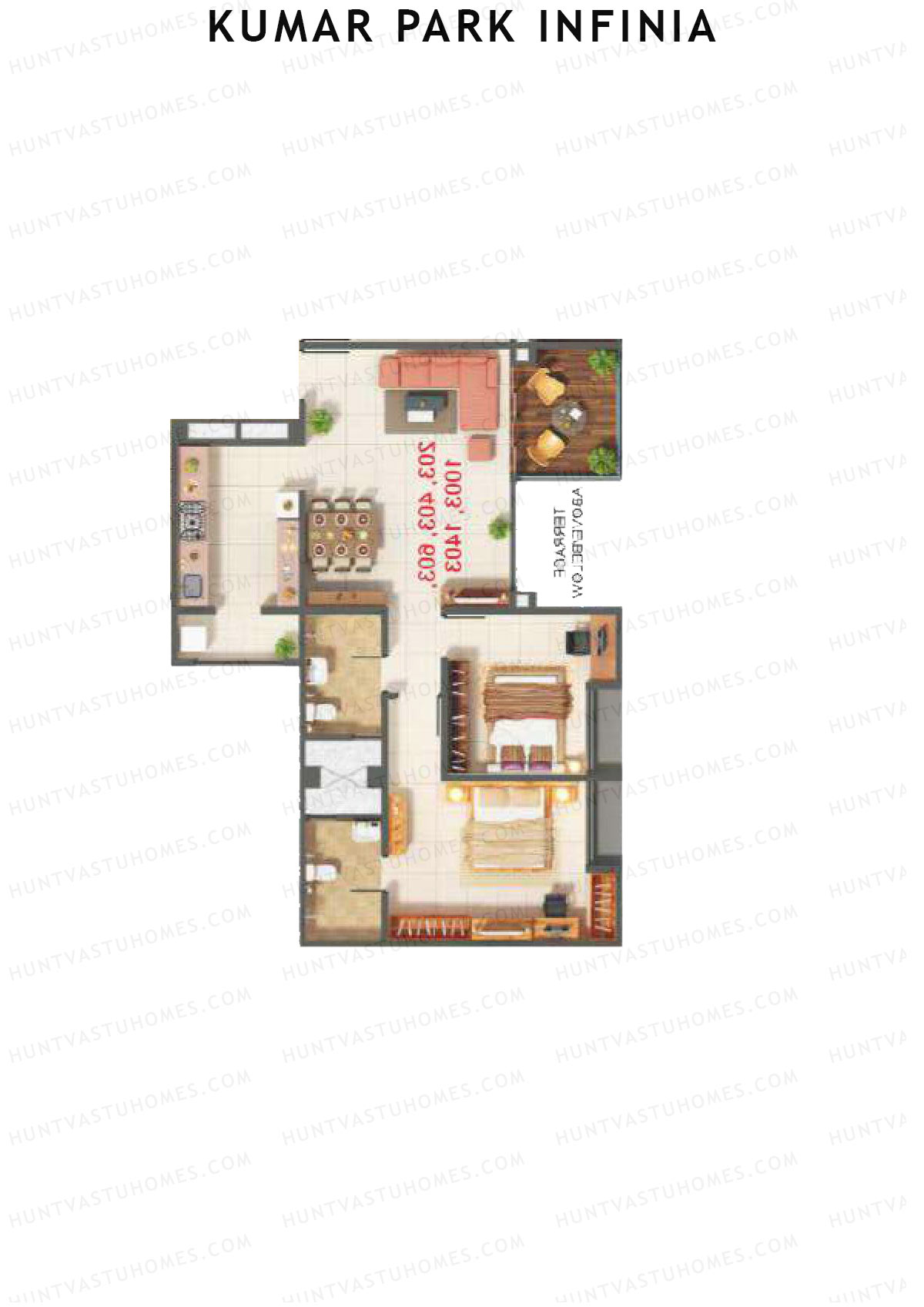 Kumar Park Infinia Wing I1 Unit 2 Floor Plan