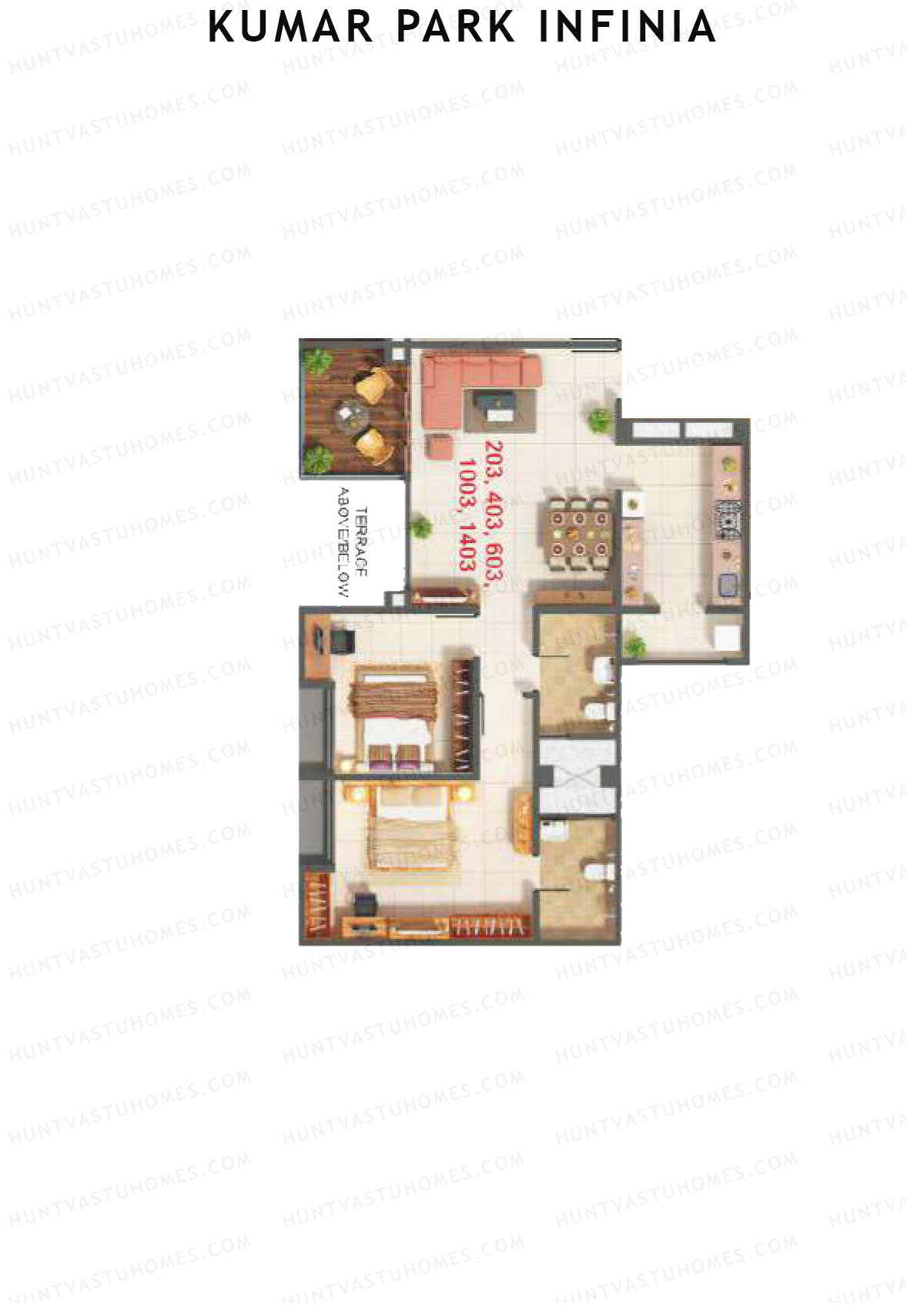 Kumar Park Infinia Wing I1 Unit 3 Floor Plan