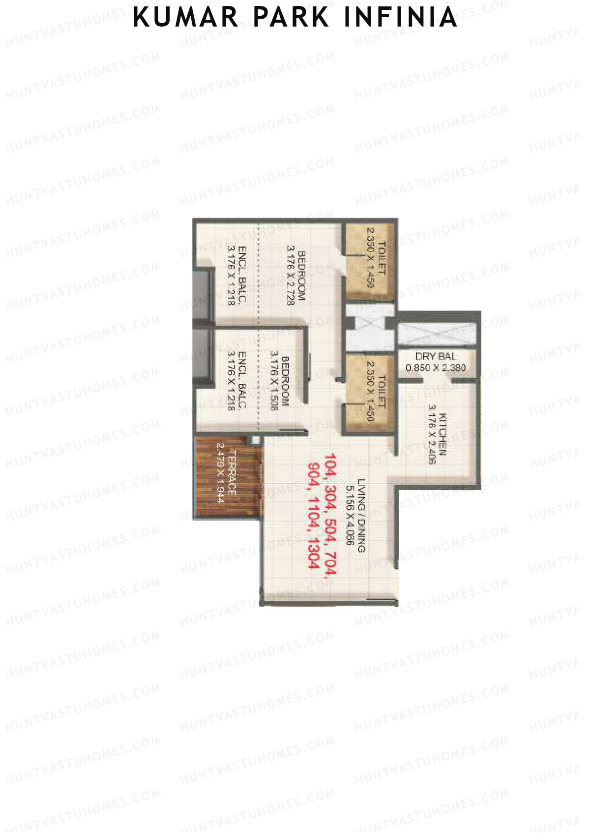 Kumar Park Infinia Wing I1 Unit 4 Floor Plan