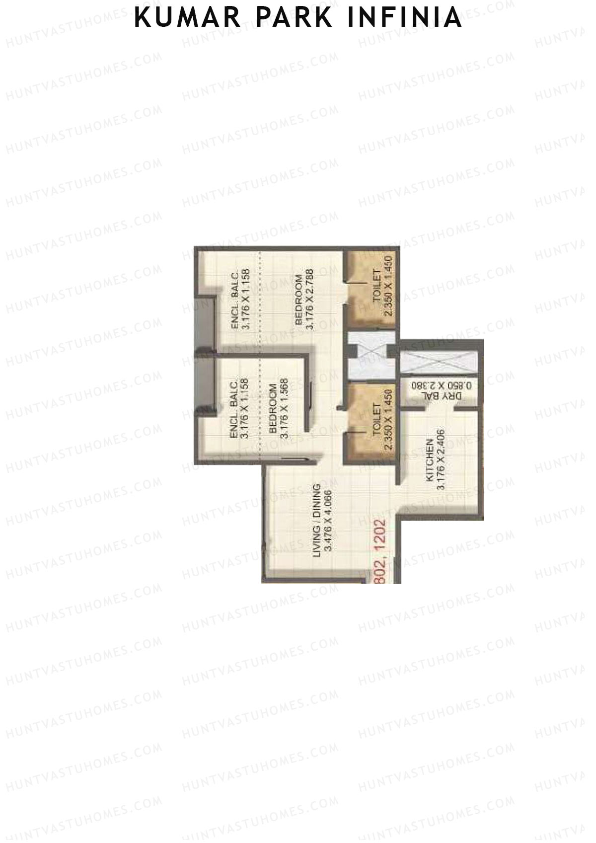 Kumar Park Infinia Wing I1 Unit 4 Floor Plan