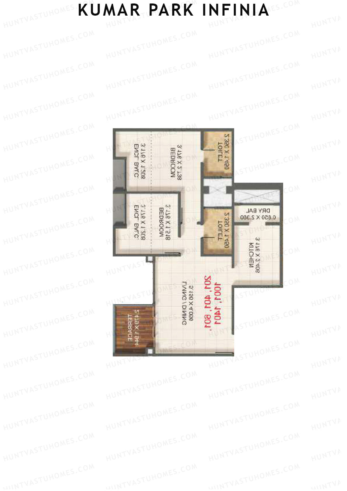Kumar Park Infinia Wing I1 Unit 4 Floor Plan