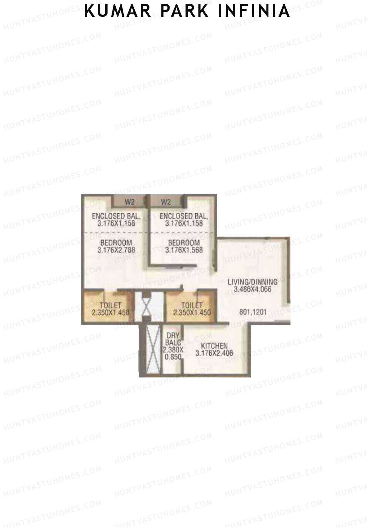 Kumar Park Infinia Wing I2 Unit 1 Floor Plan