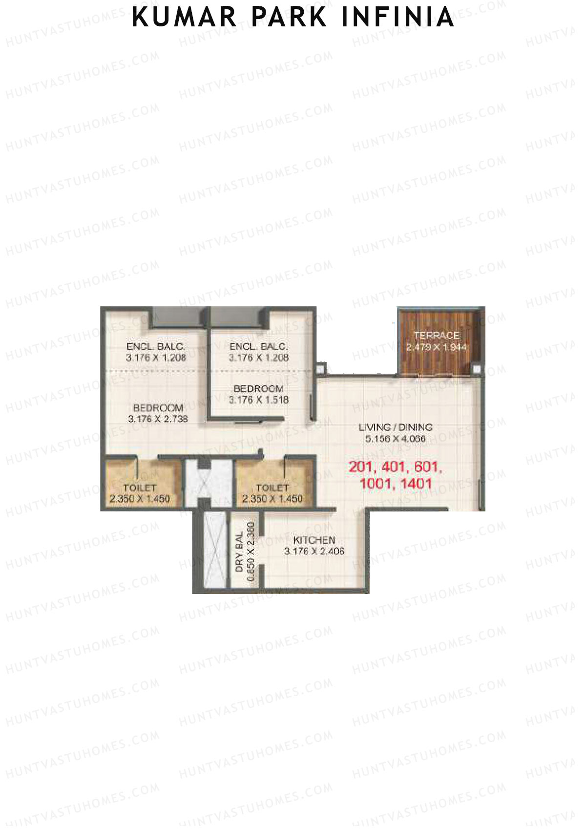 Kumar Park Infinia Wing I2 Unit 1 Floor Plan