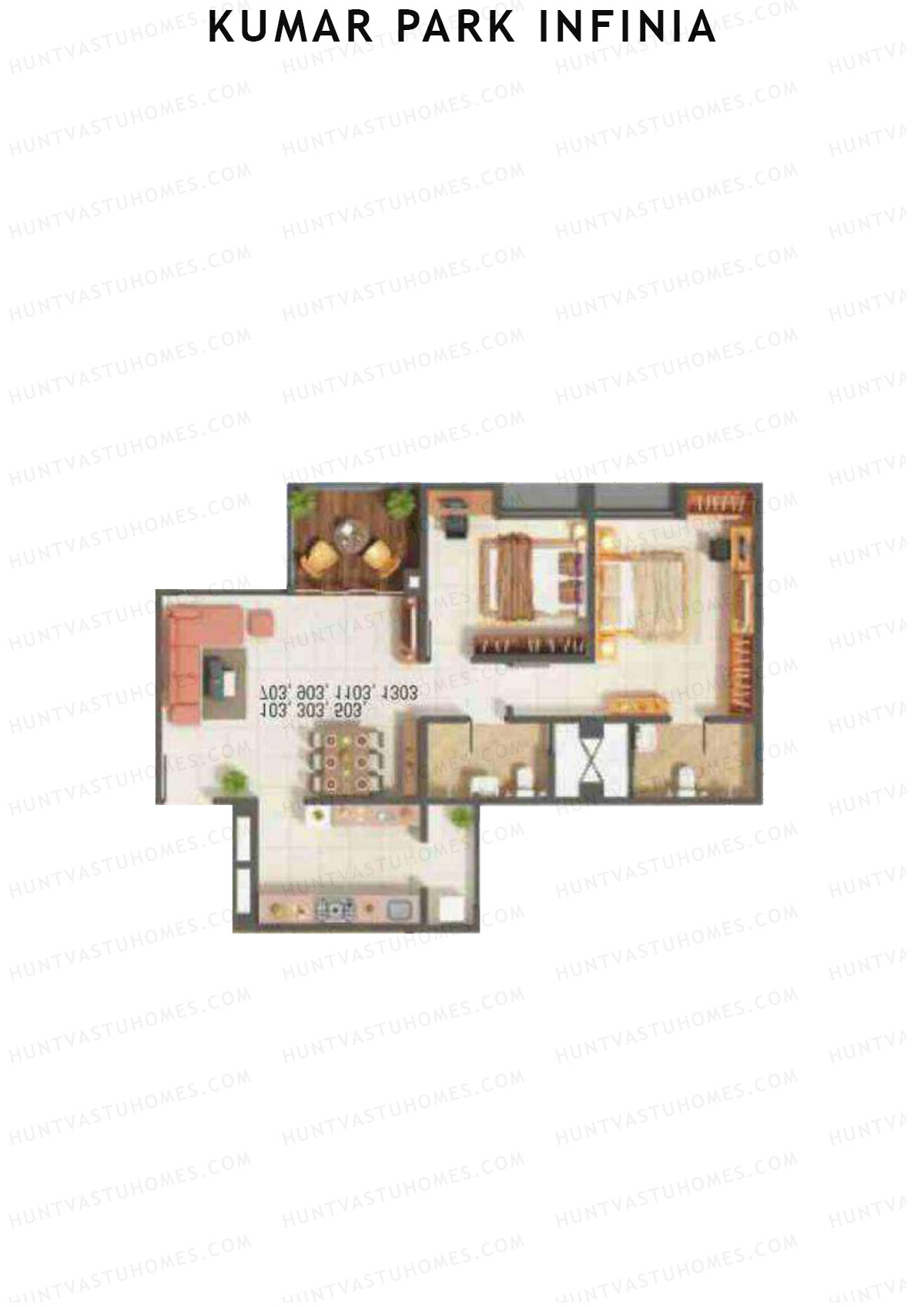 Kumar Park Infinia Wing I2 Unit 2 Floor Plan