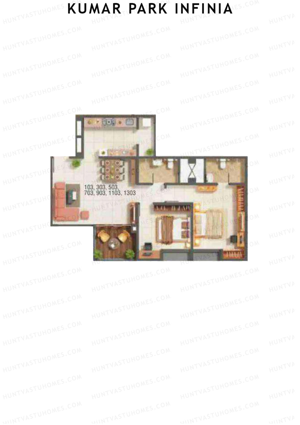 Kumar Park Infinia Wing I2 Unit 3 Floor Plan