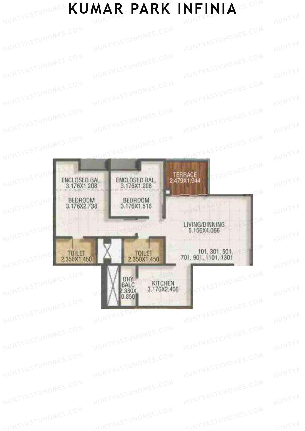 Kumar Park Infinia Wing I3 Unit 1 Floor Plan