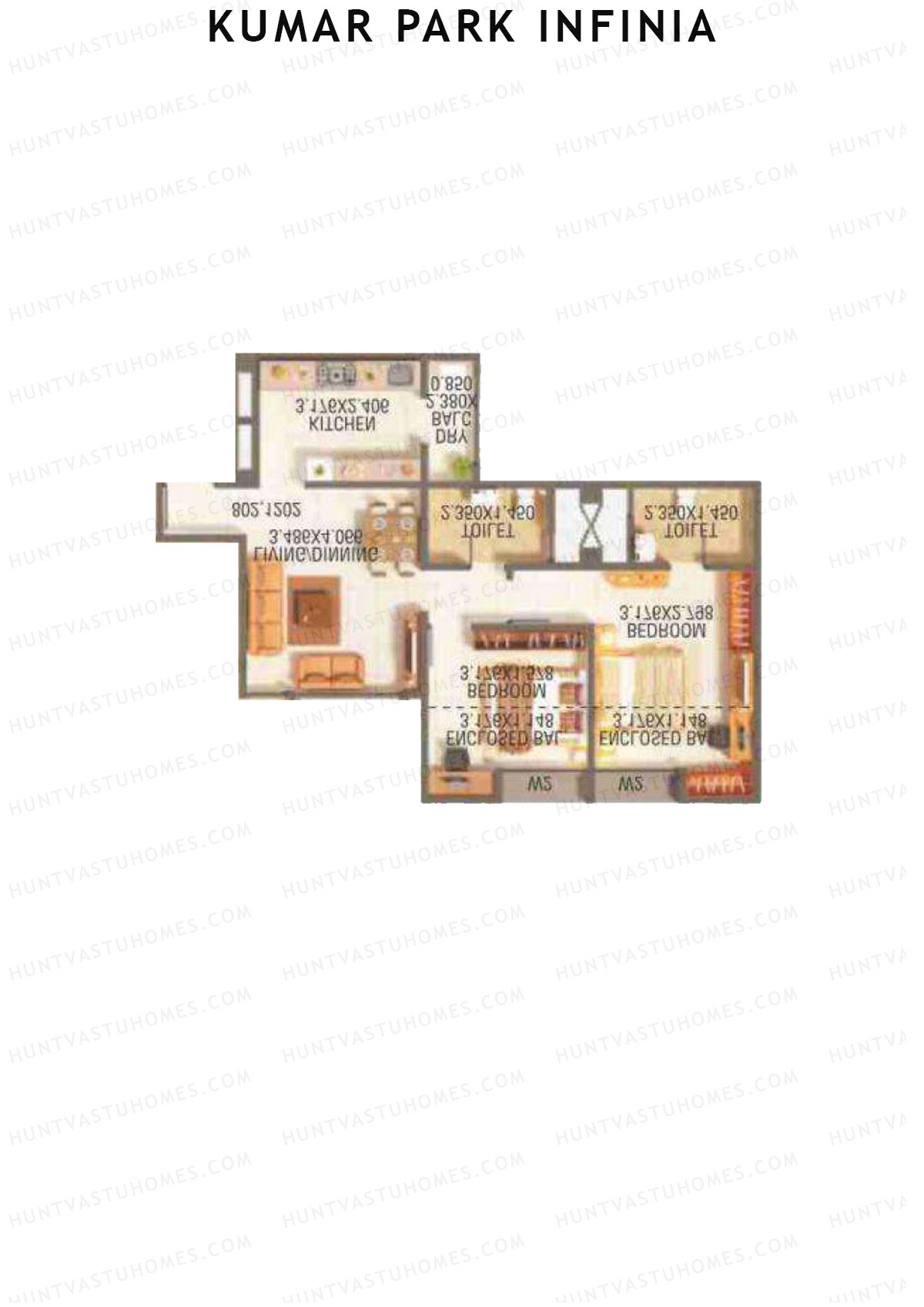 Kumar Park Infinia Wing I3 Unit 3 Floor Plan