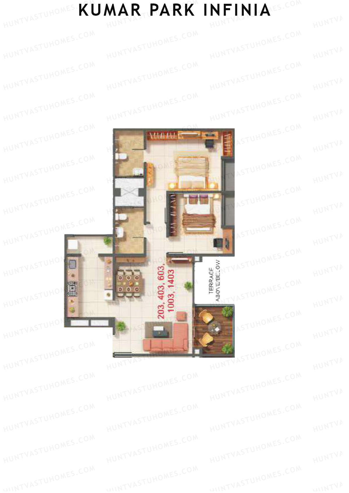 Kumar Park Infinia Wing J1 Unit 1 Floor Plan