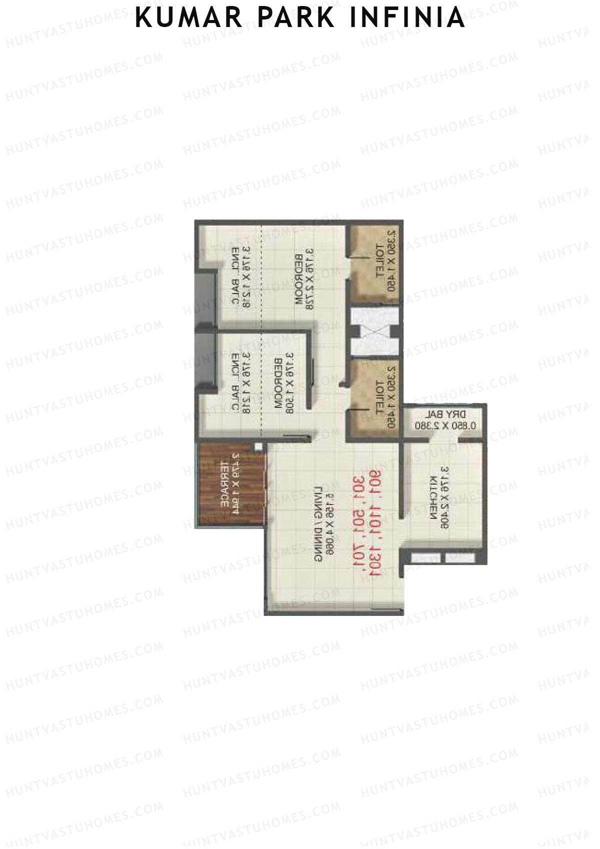 Kumar Park Infinia Wing J1 Unit 4 Floor Plan