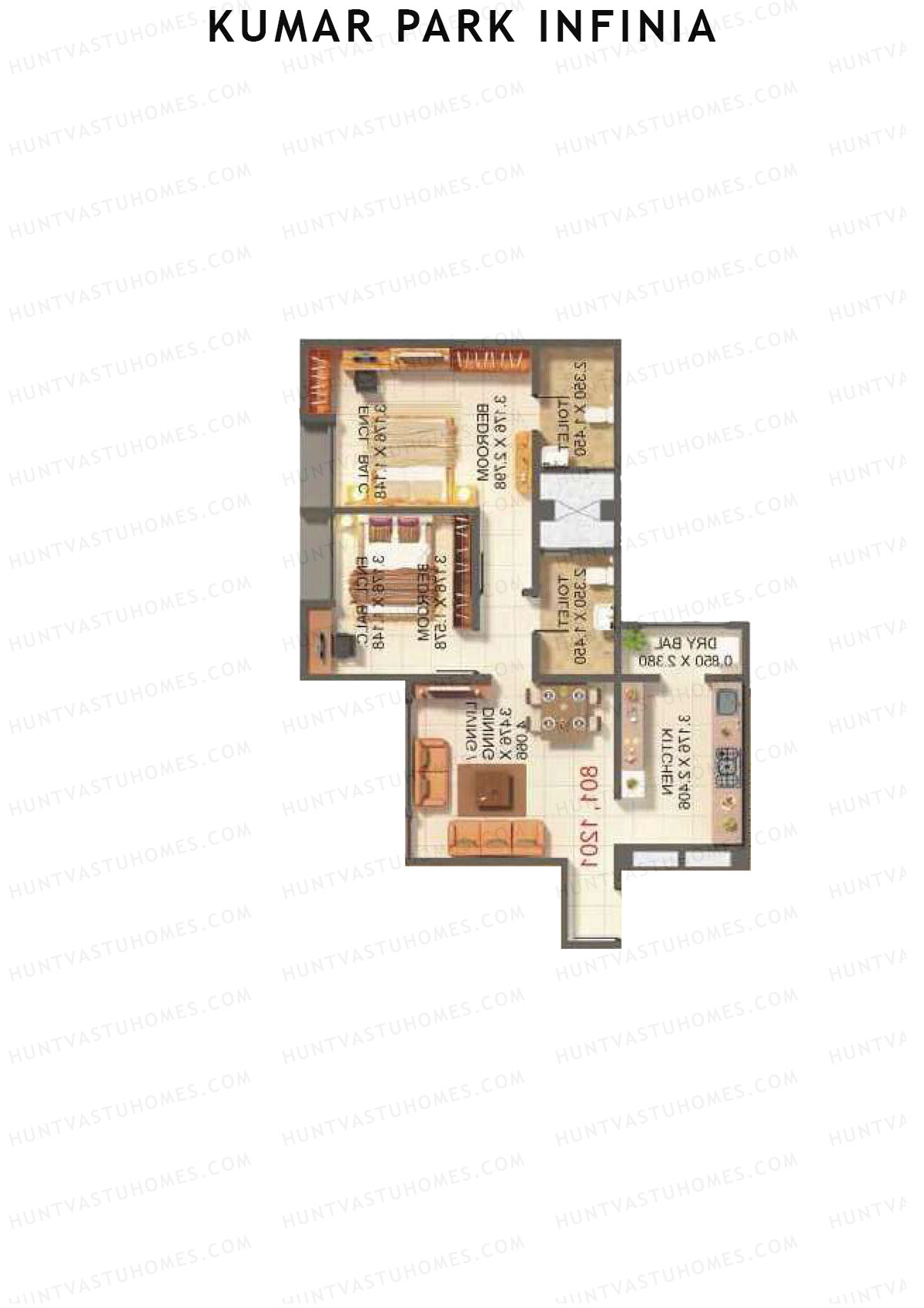 Kumar Park Infinia Wing J1 Unit 4 Floor Plan