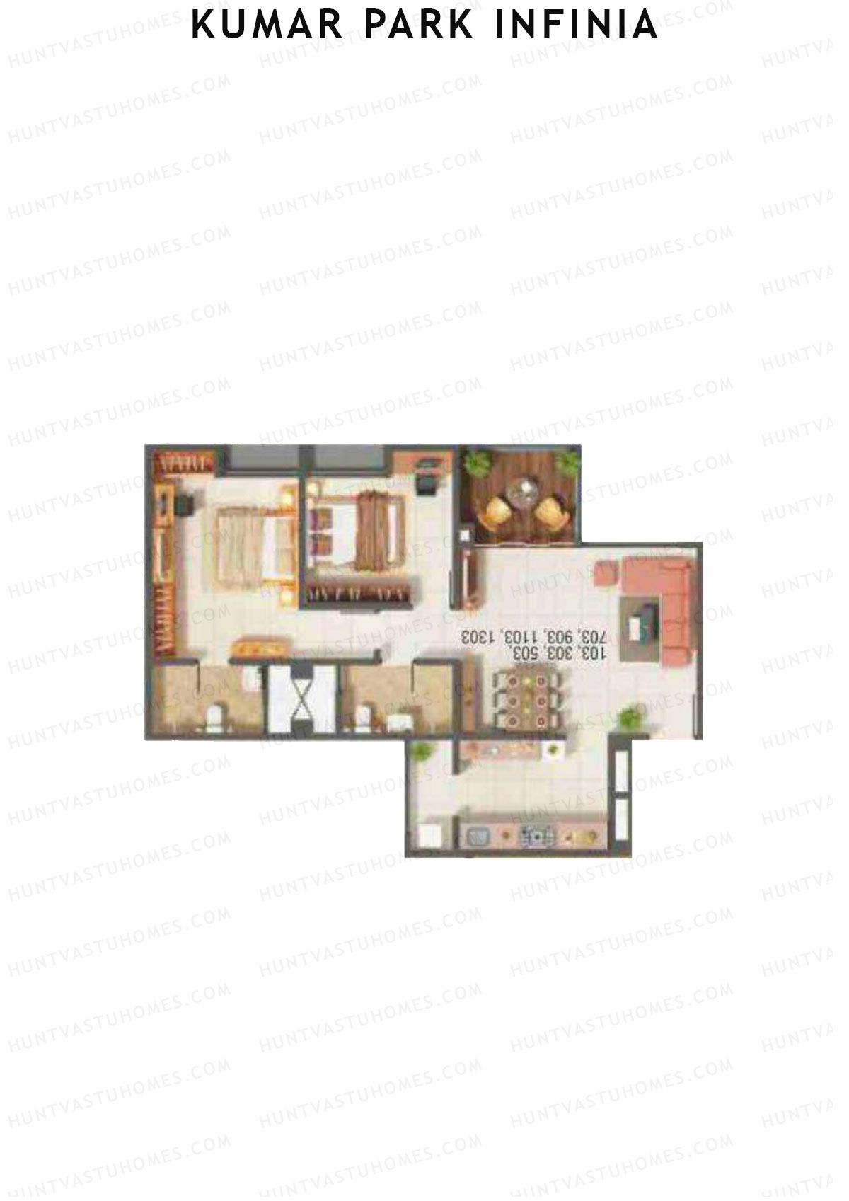 Kumar Park Infinia Wing J2 Unit 1 Floor Plan