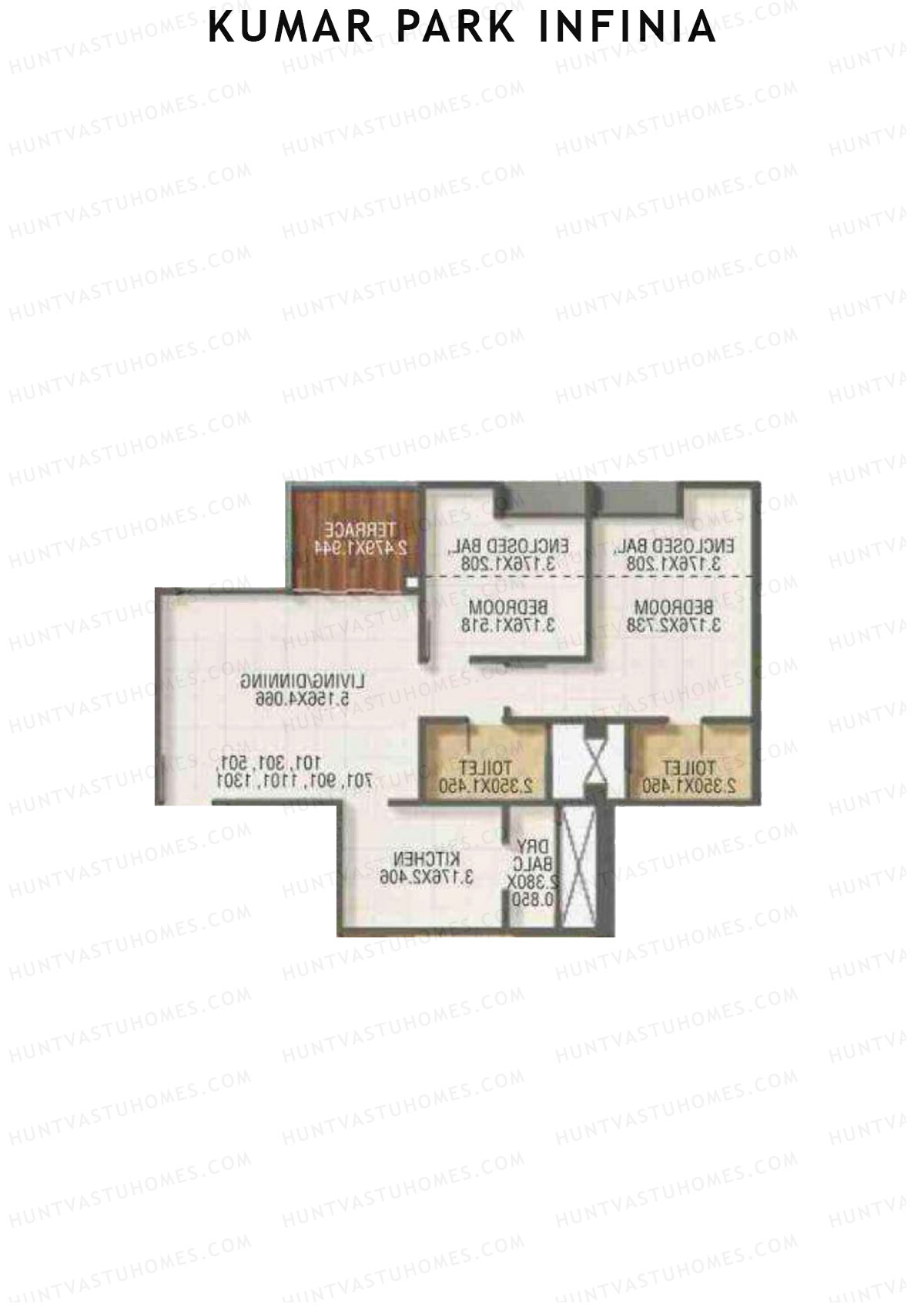 Kumar Park Infinia Wing J2 Unit 2 Floor Plan