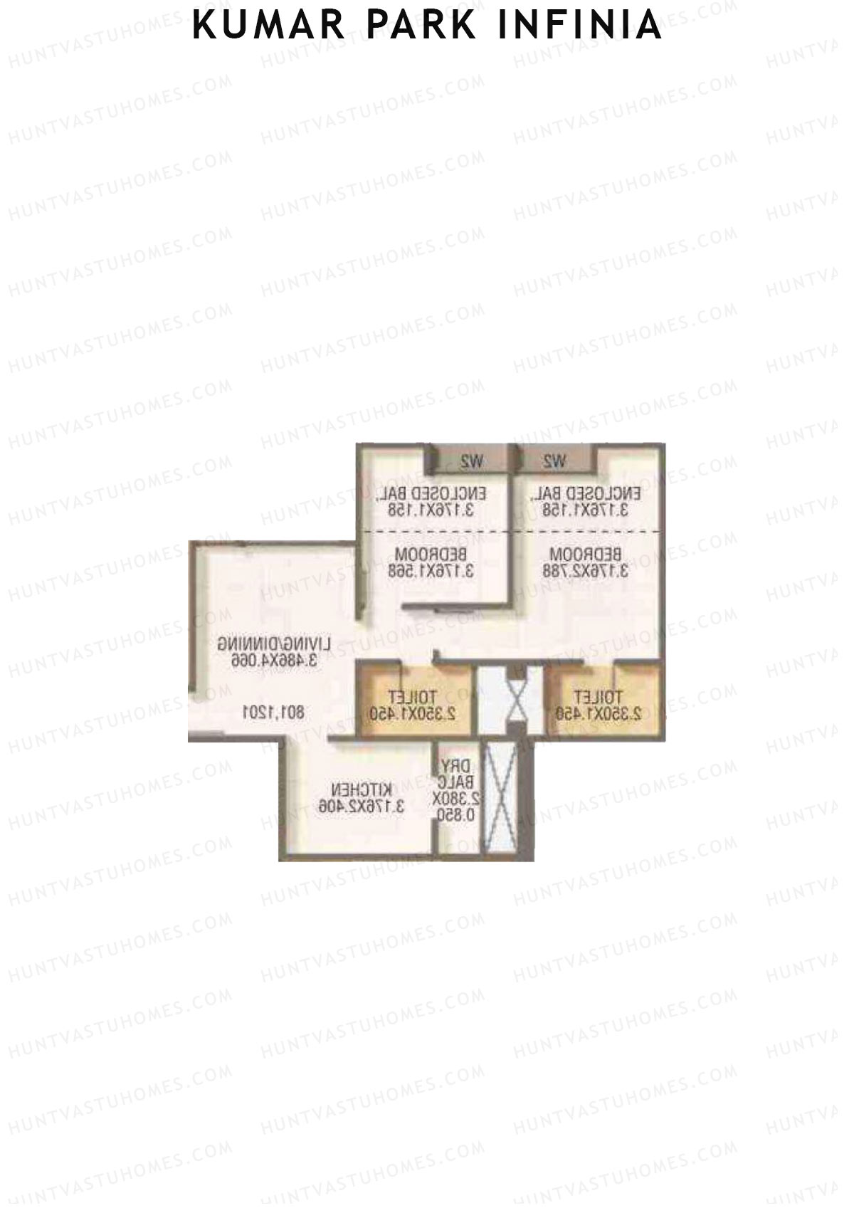 Kumar Park Infinia Wing J2 Unit 2 Floor Plan
