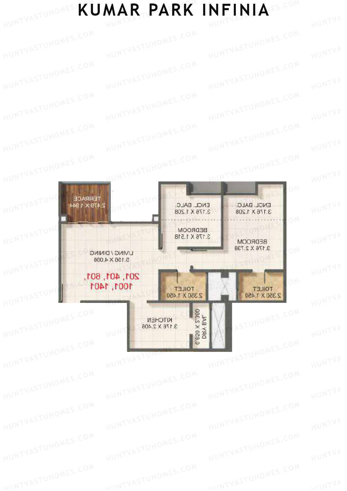 Kumar Park Infinia Wing J2 Unit 2 Floor Plan