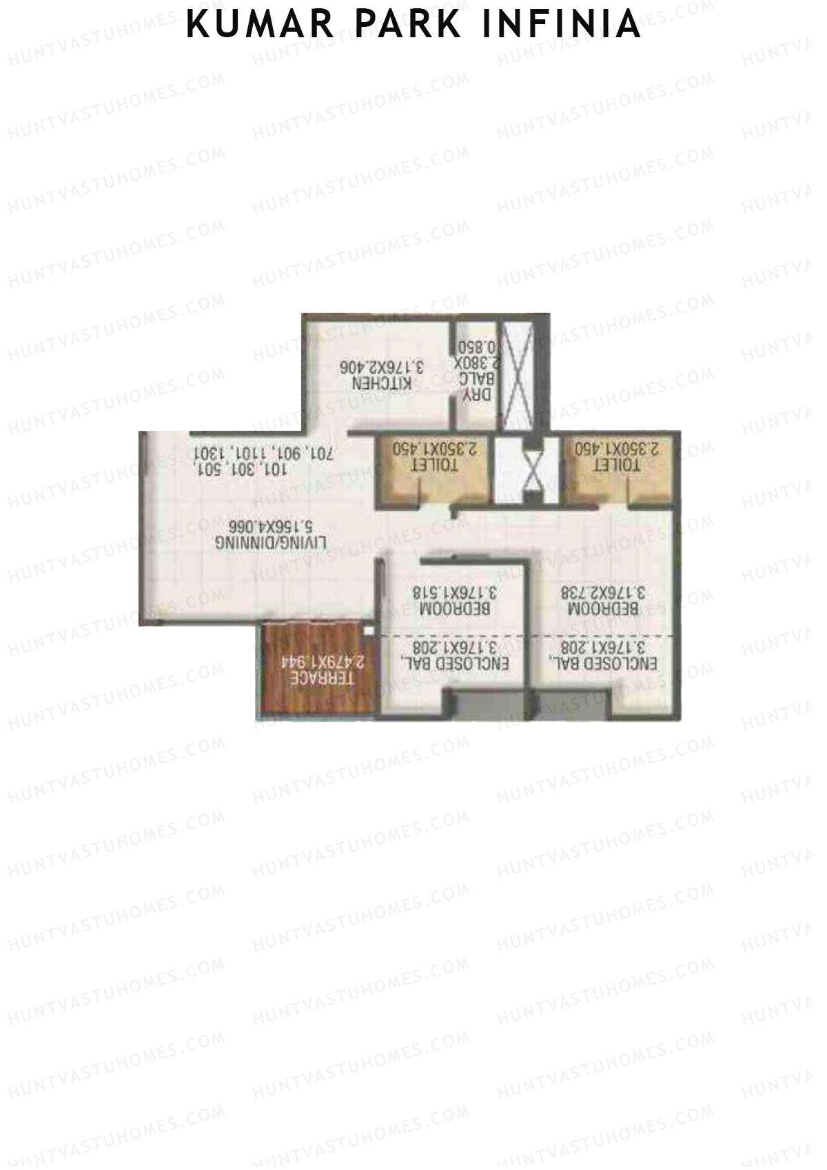 Kumar Park Infinia Wing J2 Unit 3 Floor Plan