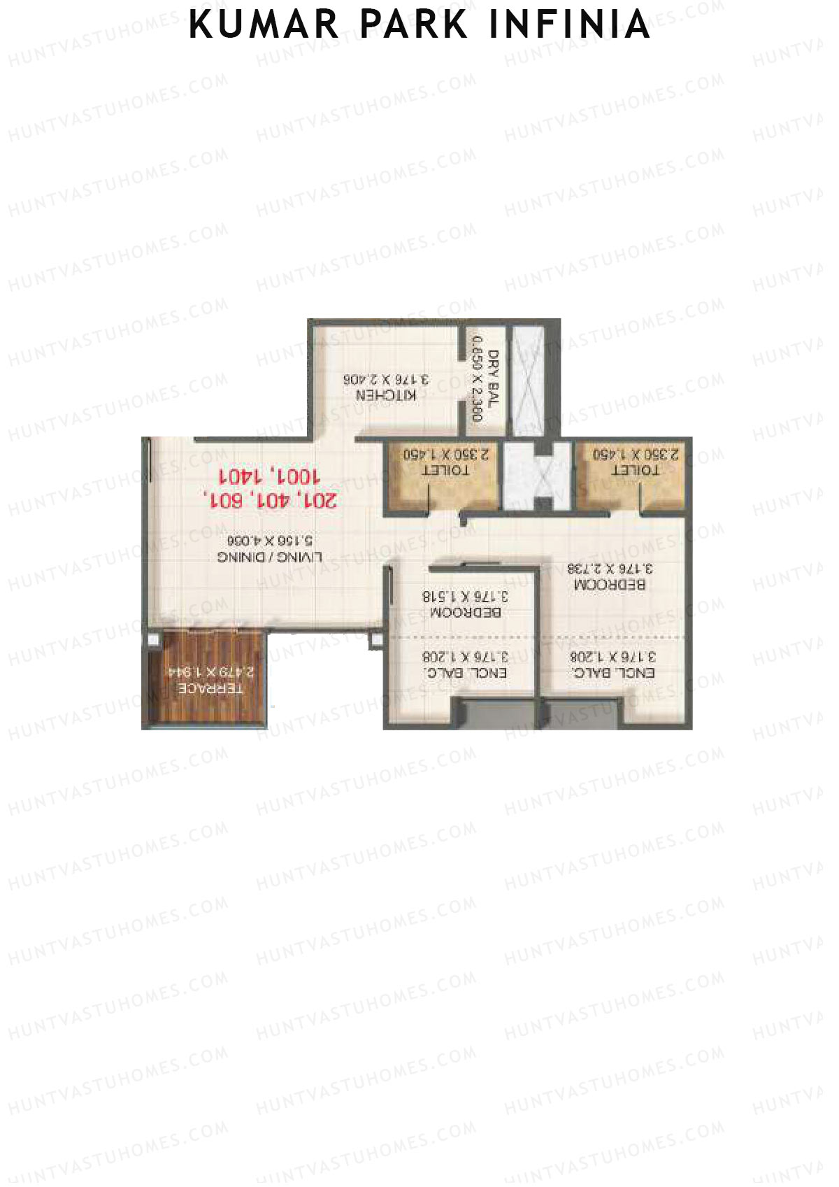 Kumar Park Infinia Wing J2 Unit 3 Floor Plan