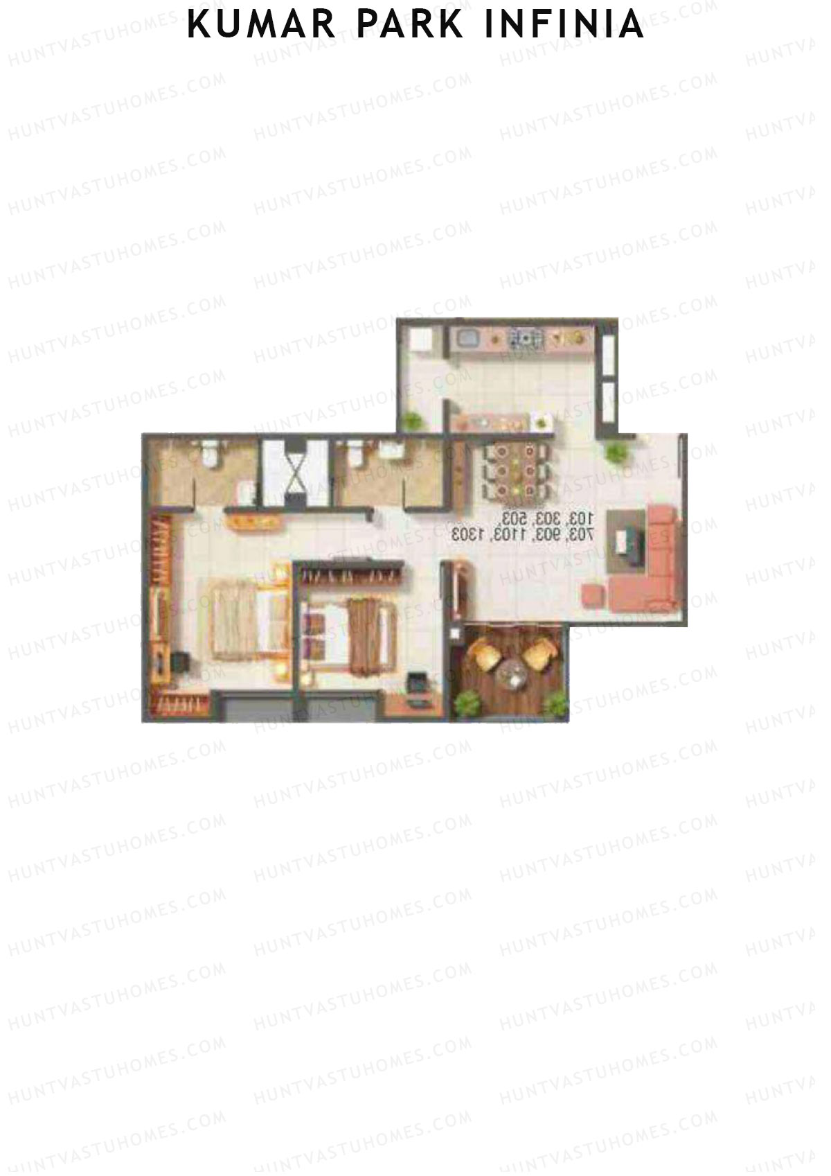 Kumar Park Infinia Wing J2 Unit 4 Floor Plan