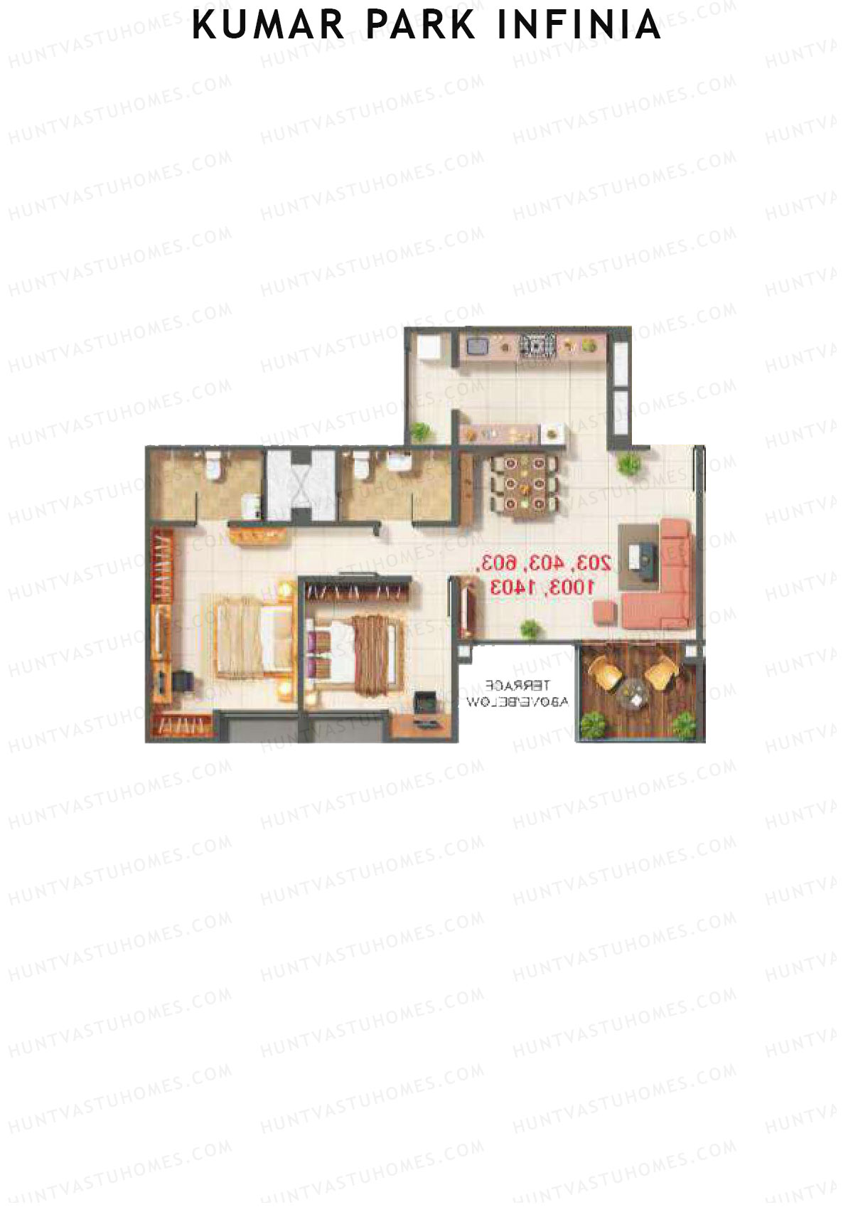 Kumar Park Infinia Wing J2 Unit 4 Floor Plan