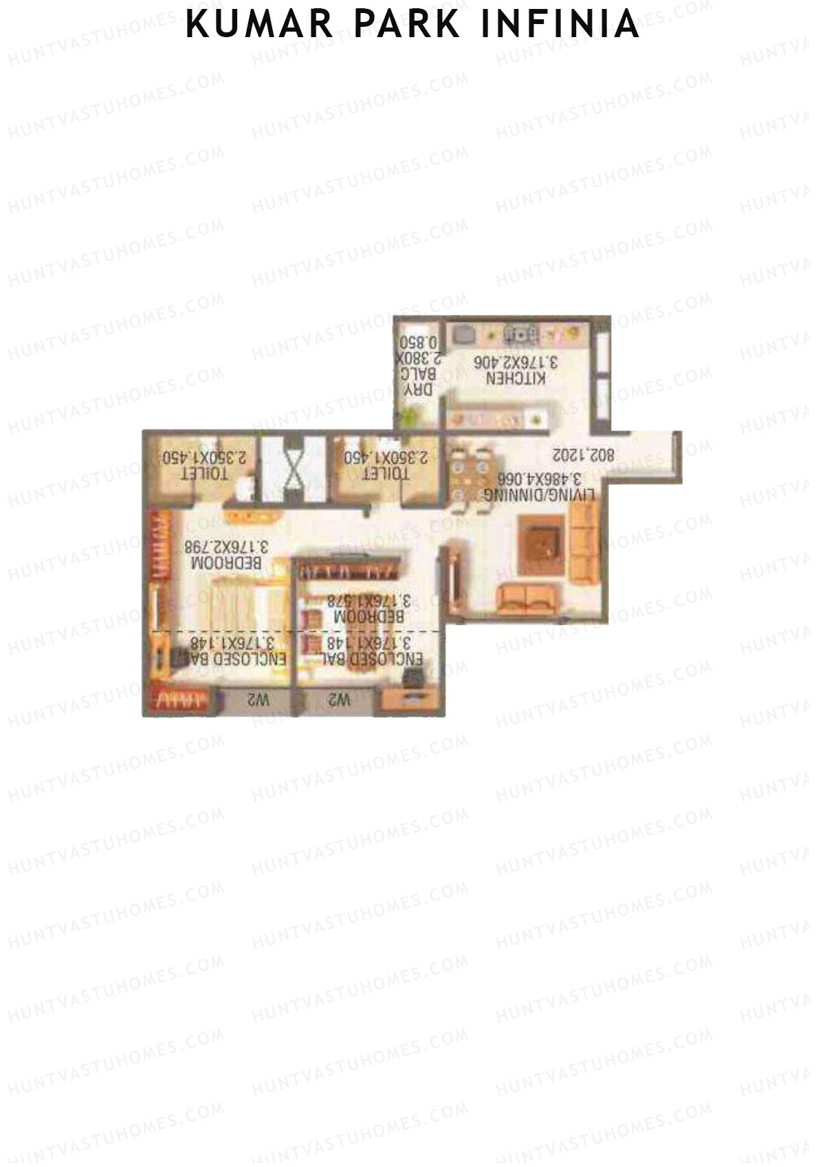 Kumar Park Infinia Wing J3 Unit 4 Floor Plan