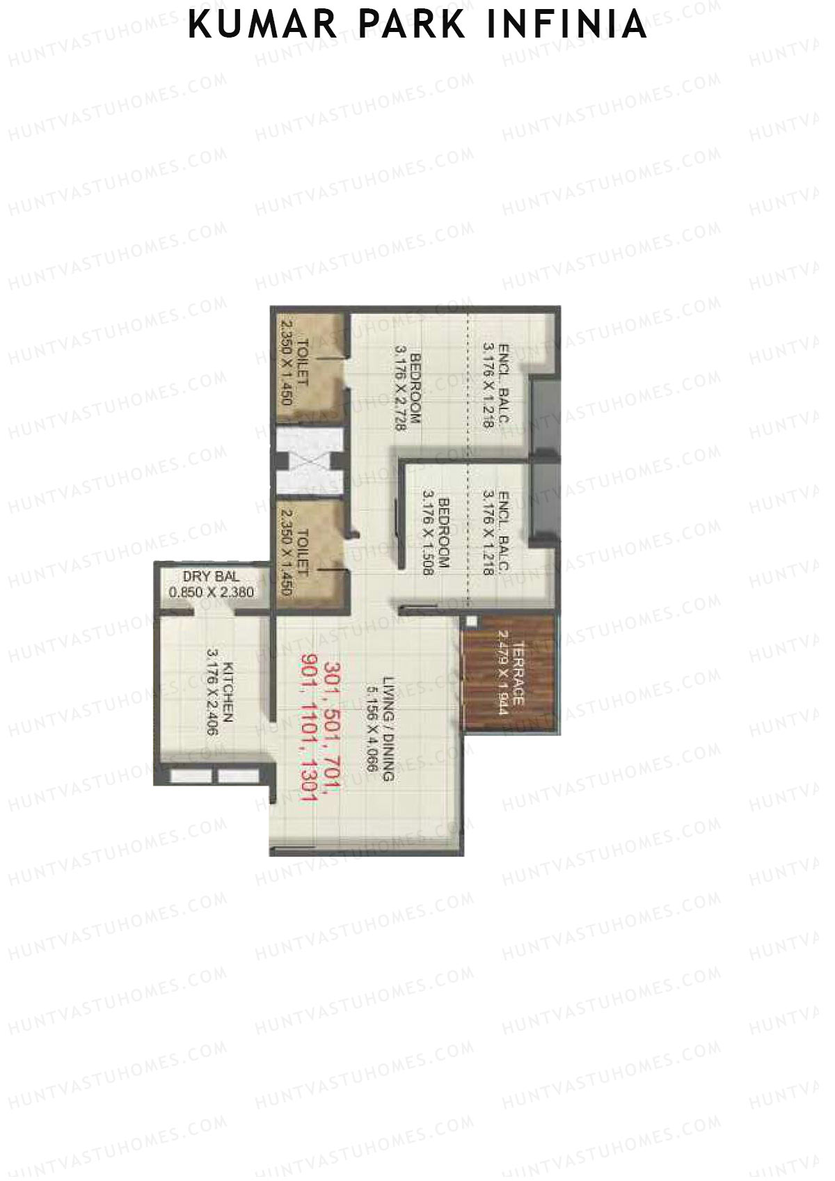 Kumar Park Infinia Wing J4 Unit 1 Floor Plan
