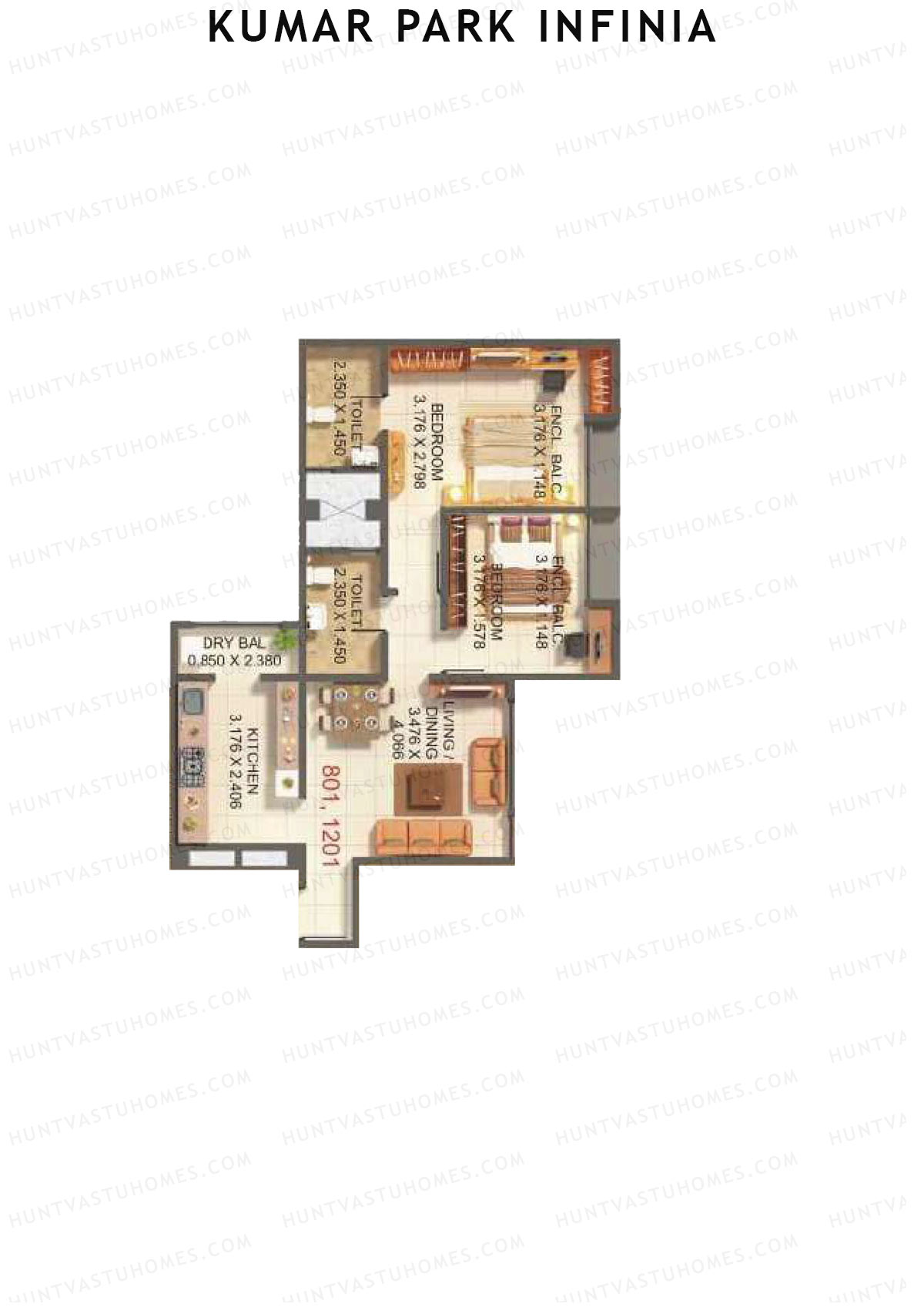 Kumar Park Infinia Wing J4 Unit 1 Floor Plan