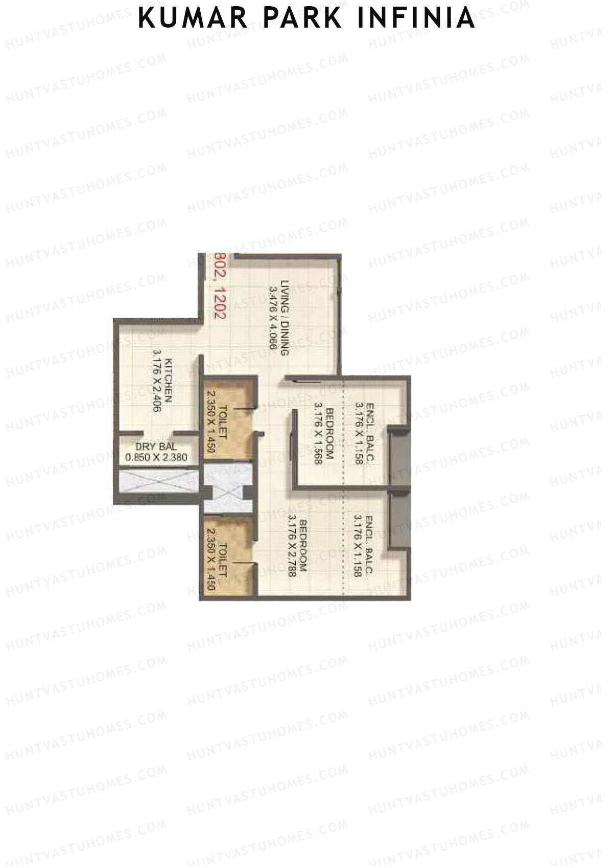 Kumar Park Infinia Wing J4 Unit 2 Floor Plan