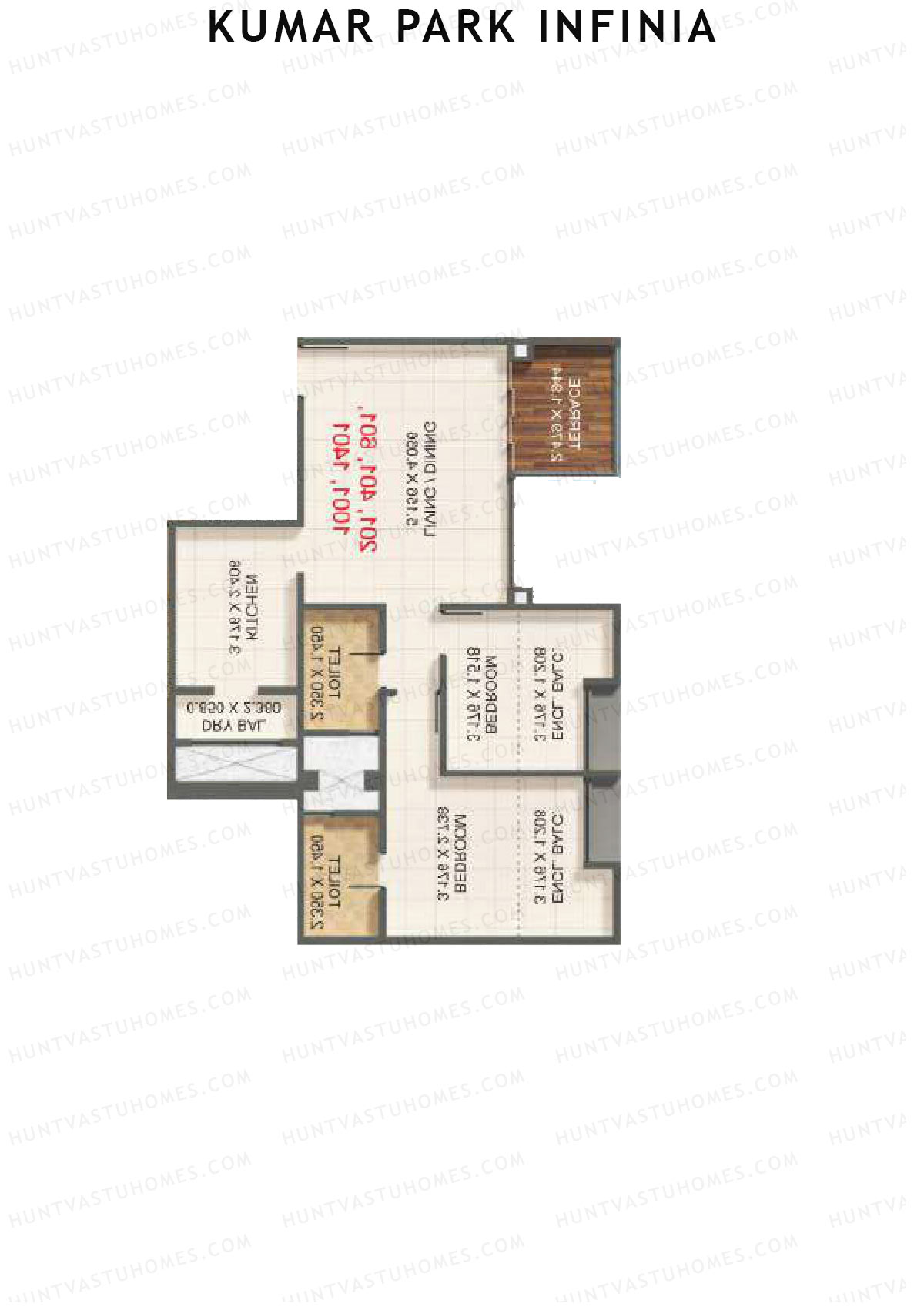 Kumar Park Infinia Wing J4 Unit 2 Floor Plan