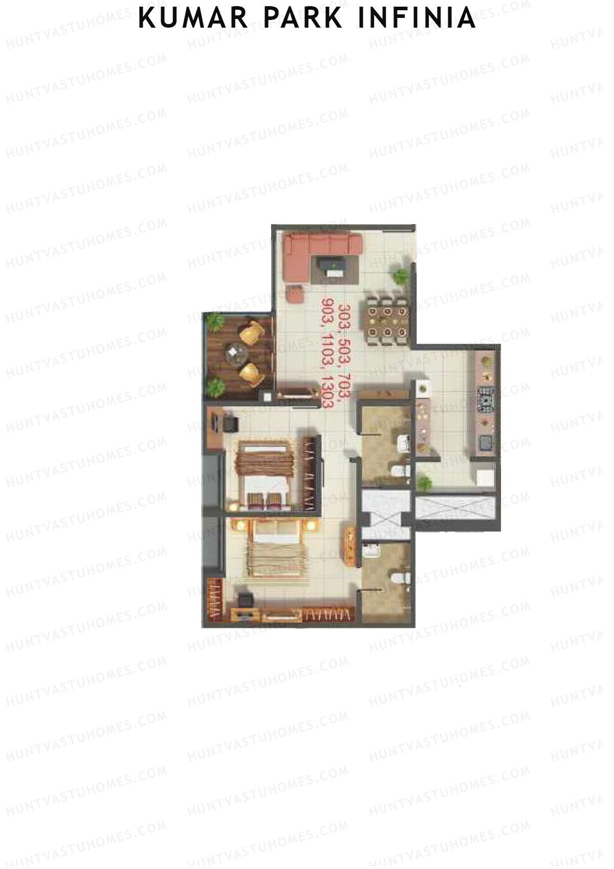 Kumar Park Infinia Wing J4 Unit 3 Floor Plan