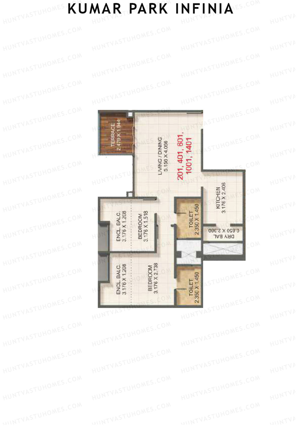 Kumar Park Infinia Wing J4 Unit 3 Floor Plan