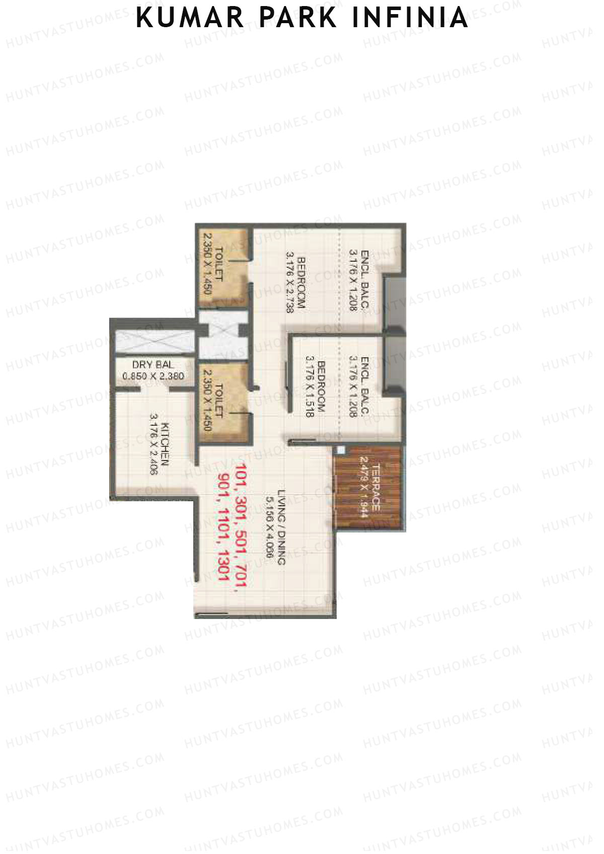 Kumar Park Infinia Wing K5 Unit 1 Floor Plan