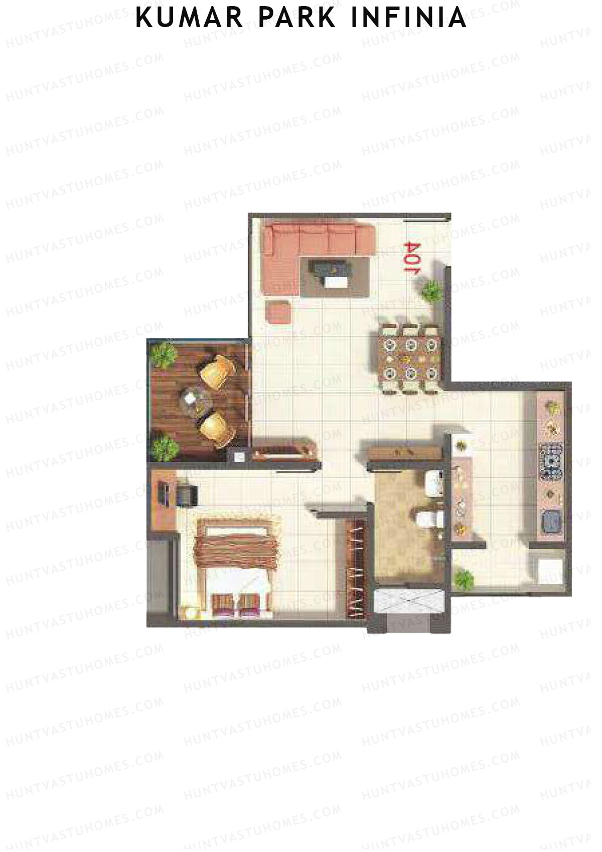 Kumar Park Infinia Wing L1 Unit 3 Floor Plan