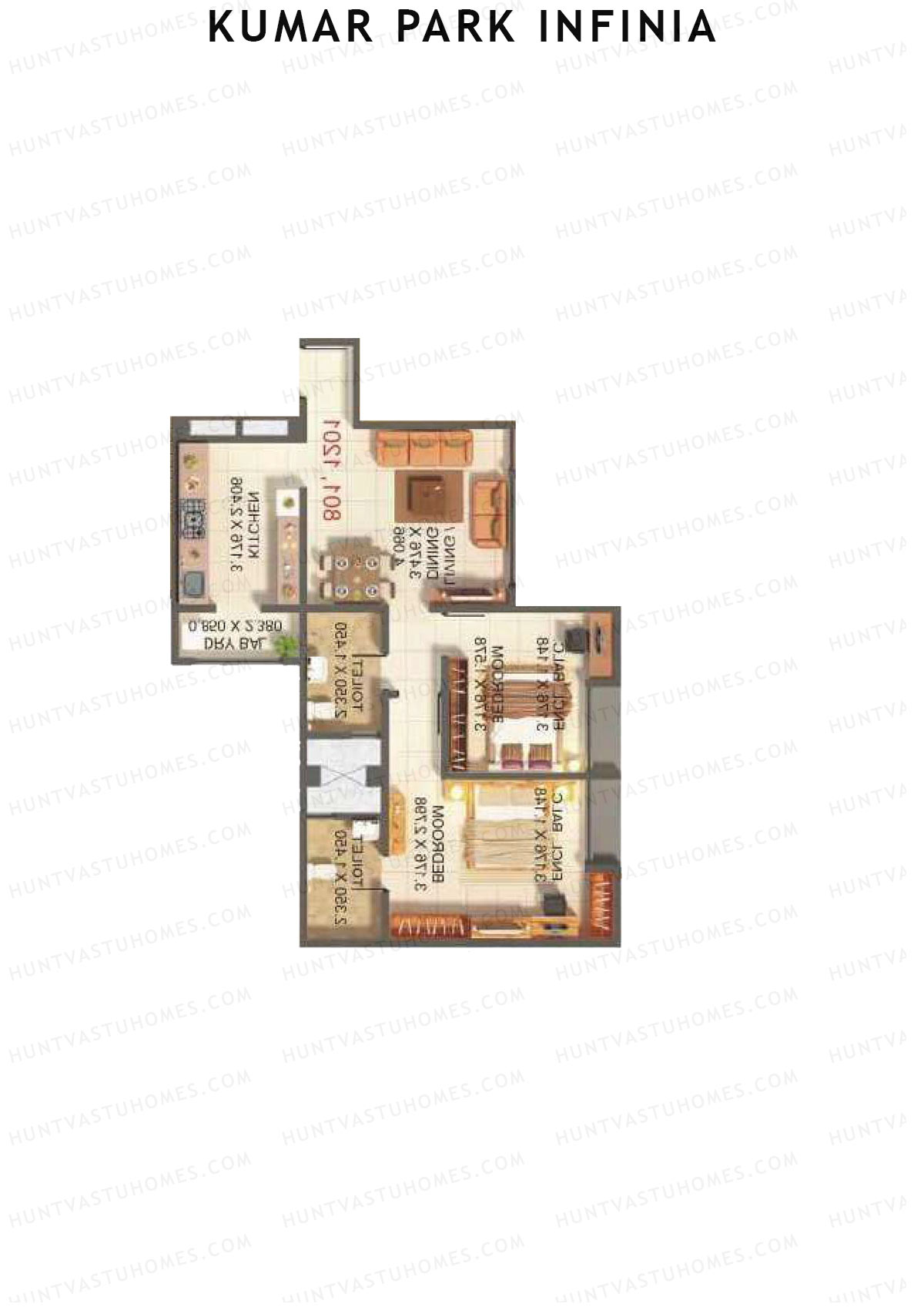 Kumar Park Infinia Wing L2 Unit 2 Floor Plan