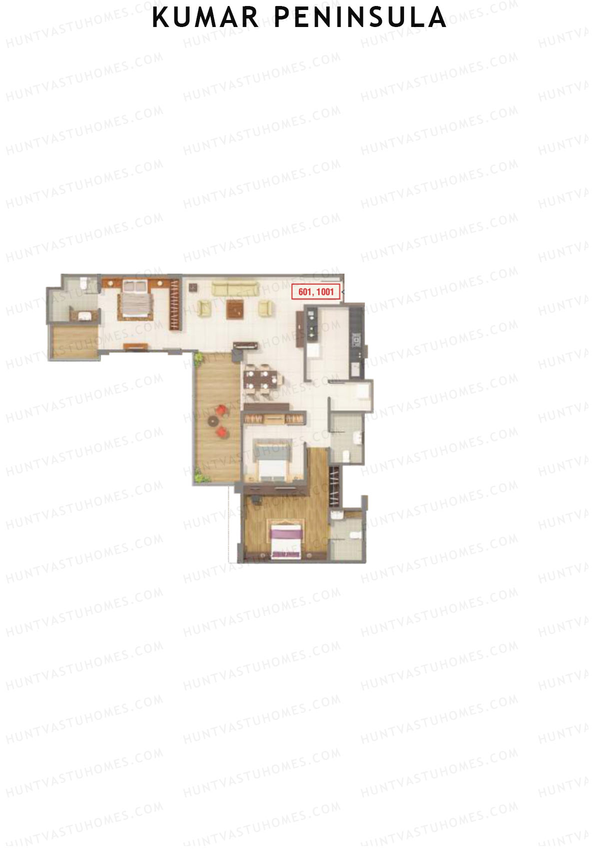 Kumar Peninsula Tower C Unit 2 Floor Plan