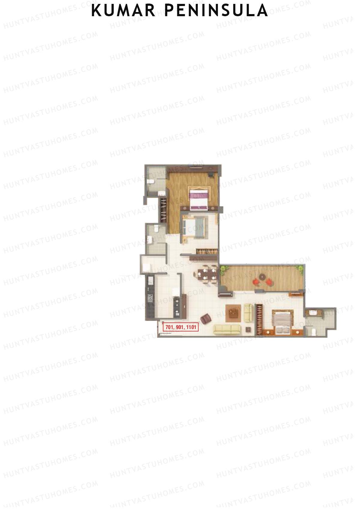 Kumar Peninsula Tower C Unit 4 Floor Plan