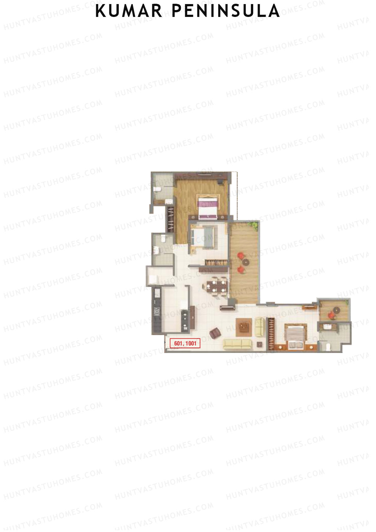 Kumar Peninsula Tower C Unit 4 Floor Plan