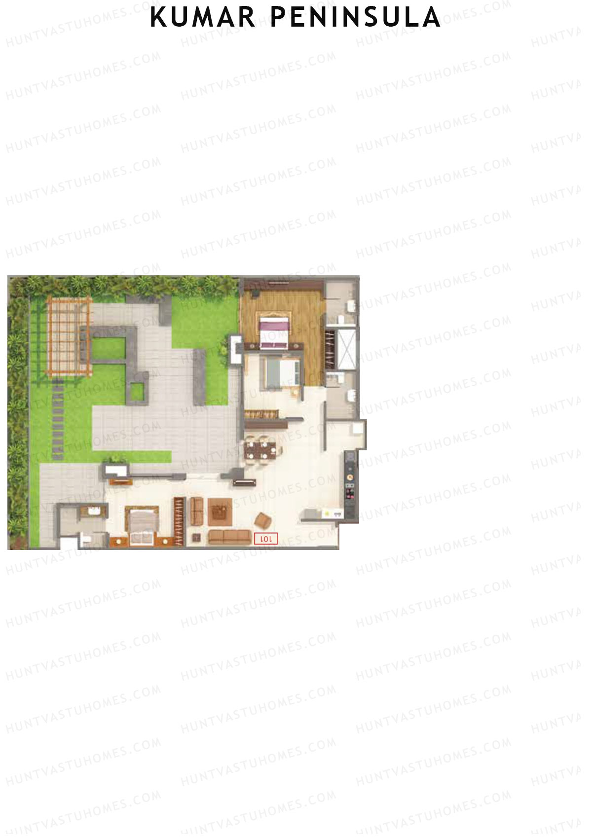 Kumar Peninsula Tower D Unit 1 Floor Plan