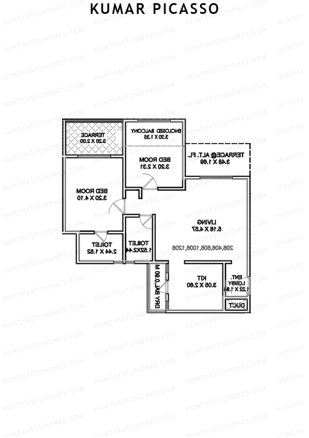 Kumar Picasso Tower E Unit 1 Floor Plan