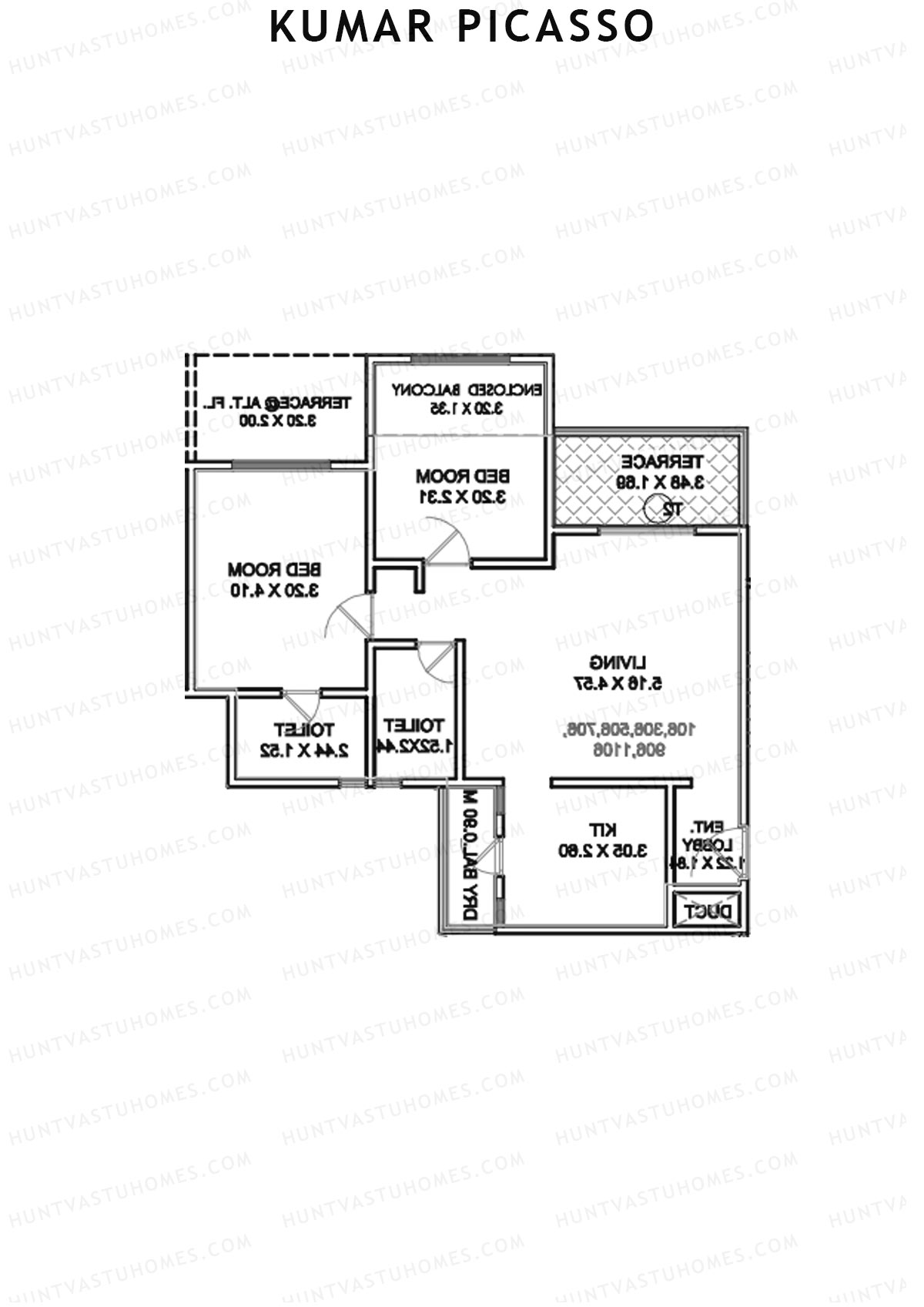 Kumar Picasso Tower E Unit 1 Floor Plan