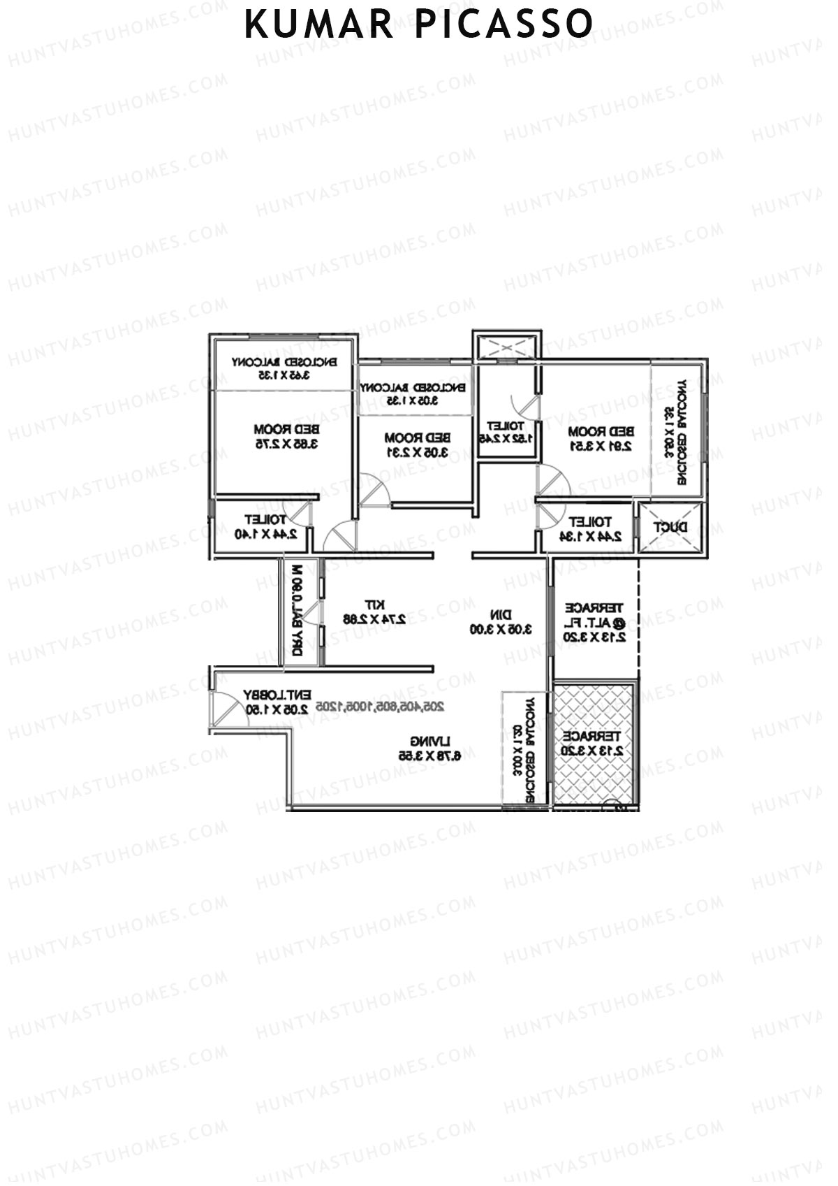 Kumar Picasso Tower E Unit 2 Floor Plan