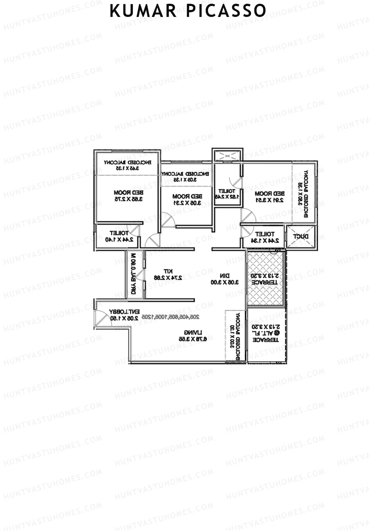 Kumar Picasso Tower E Unit 2 Floor Plan