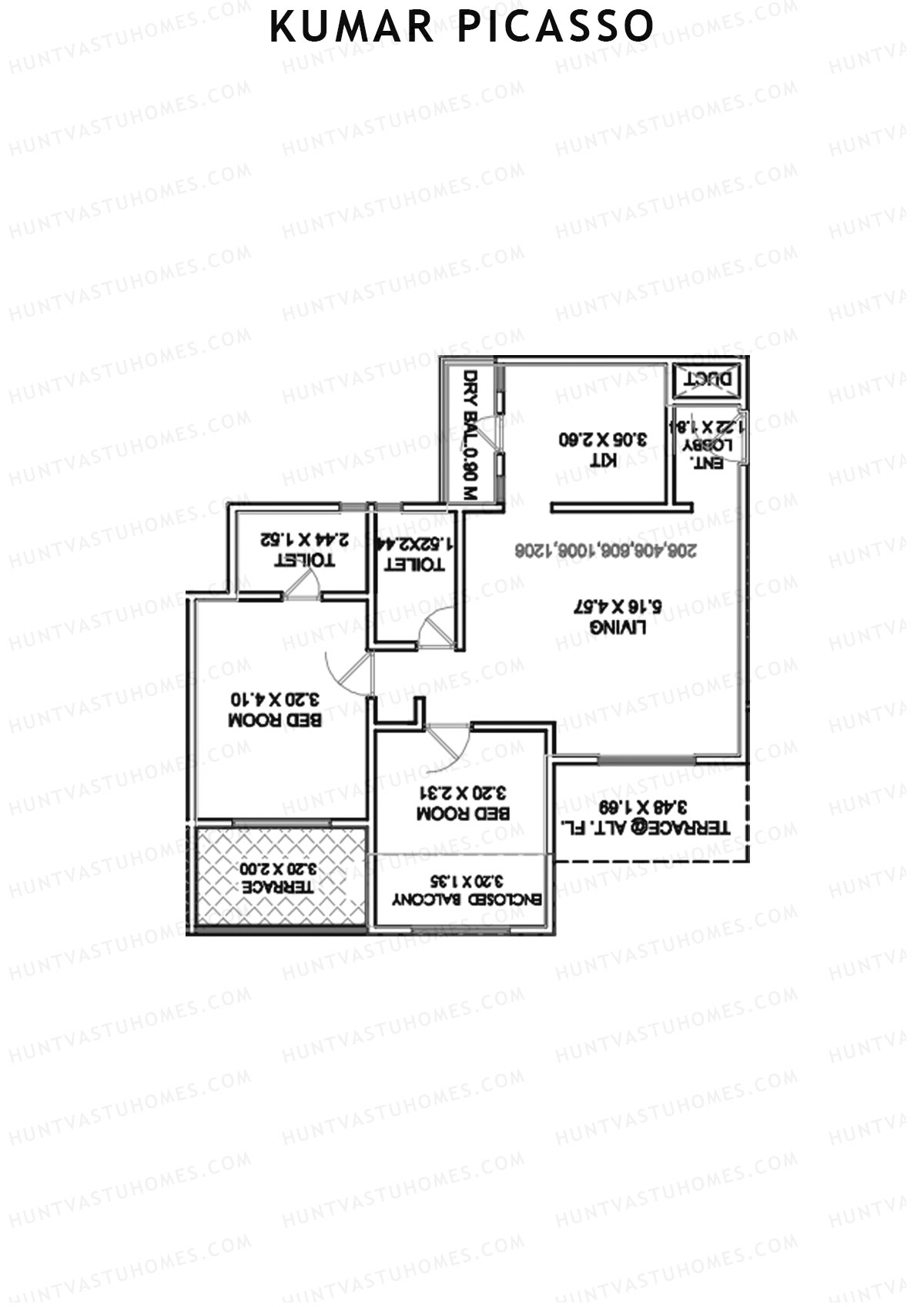 Kumar Picasso Tower E Unit 4 Floor Plan