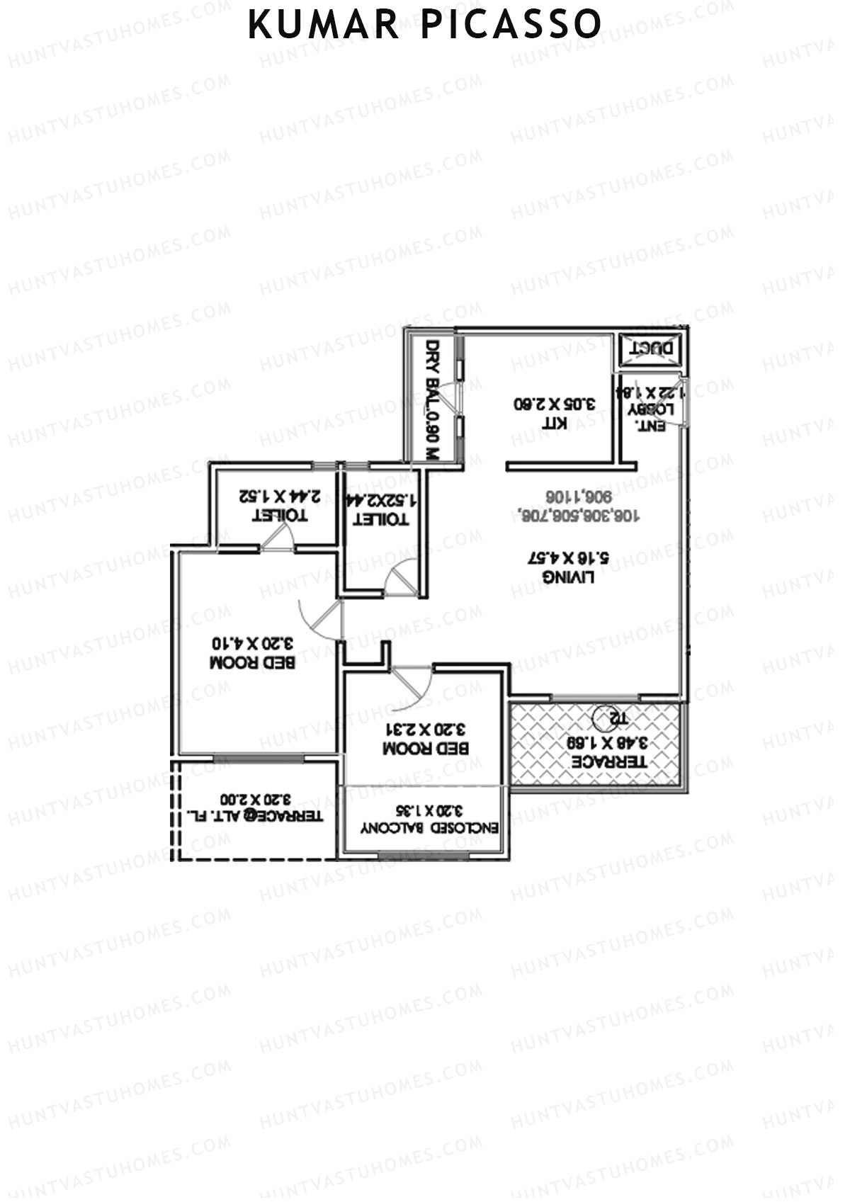 Kumar Picasso Tower E Unit 4 Floor Plan