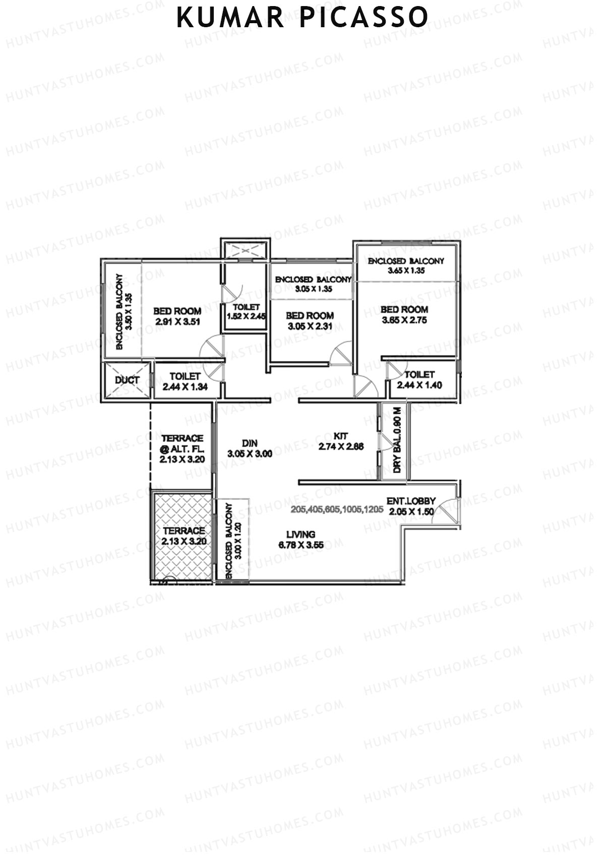 Kumar Picasso Tower E Unit 5 Floor Plan