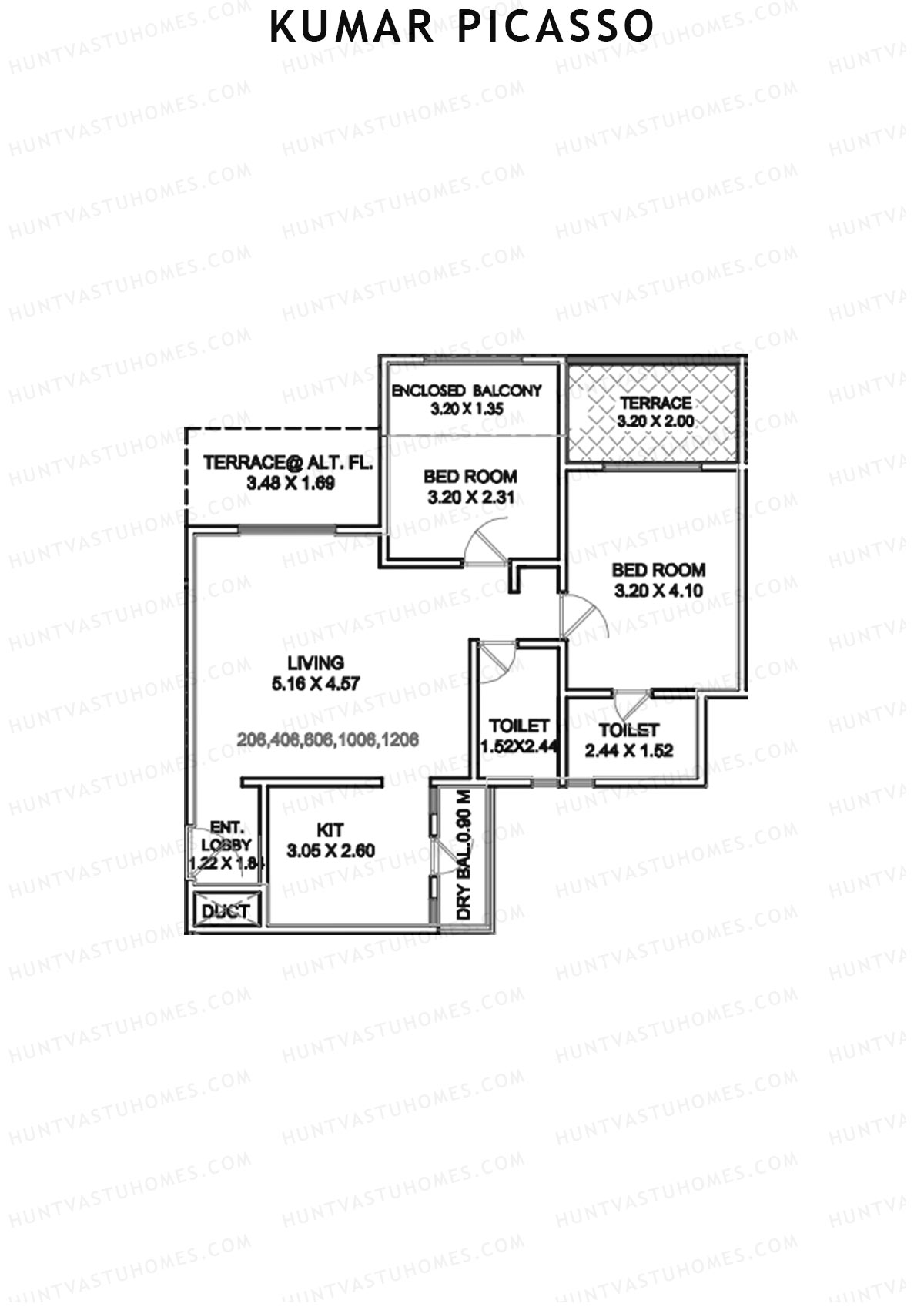 Kumar Picasso Tower E Unit 6 Floor Plan