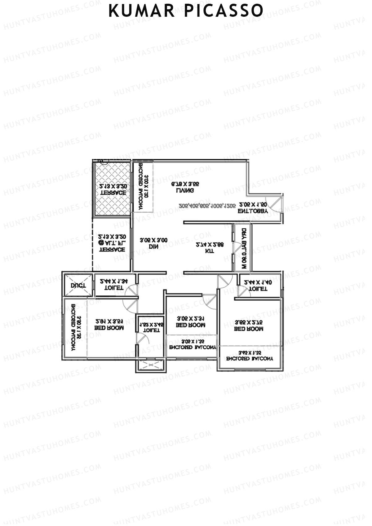 Kumar Picasso Tower E Unit 8 Floor Plan