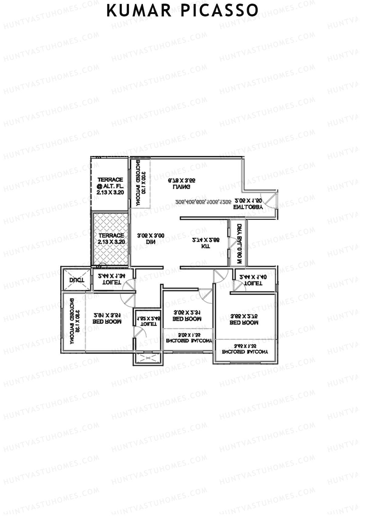 Kumar Picasso Tower E Unit 8 Floor Plan