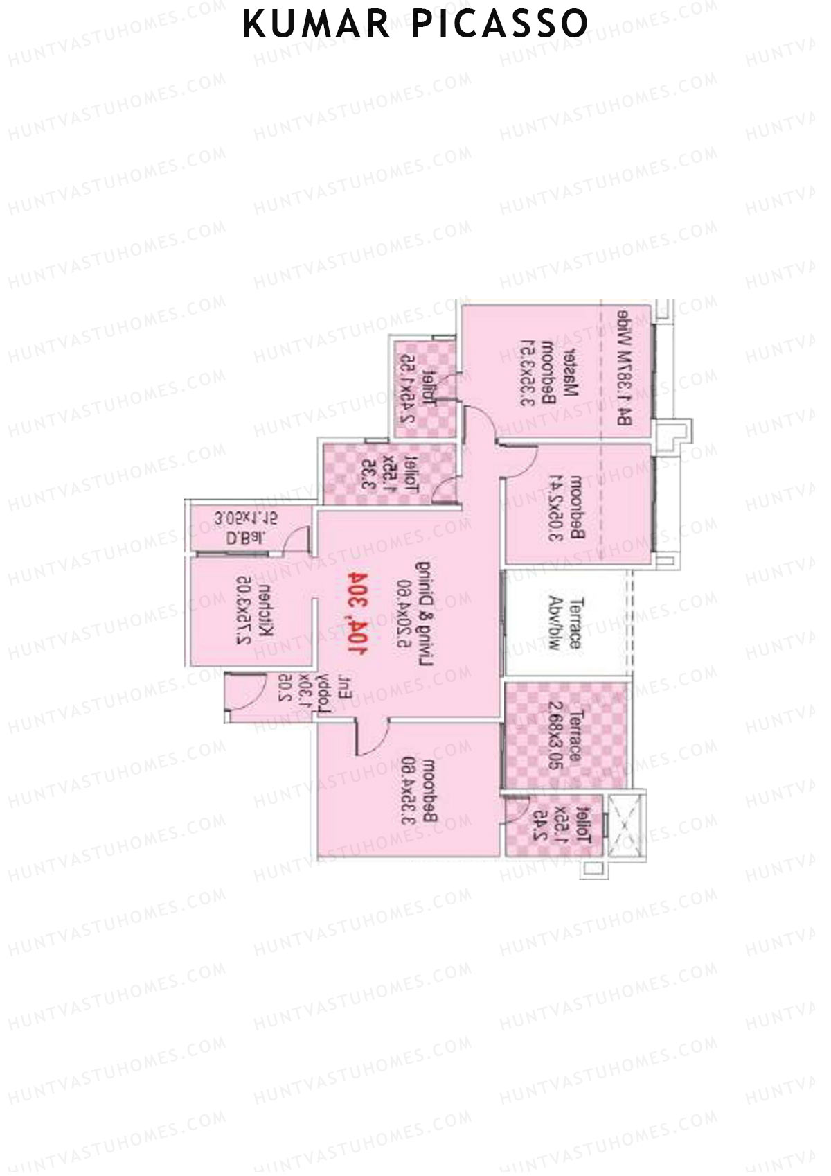 Kumar Picasso N Wing N1 Unit 3 Floor Plan