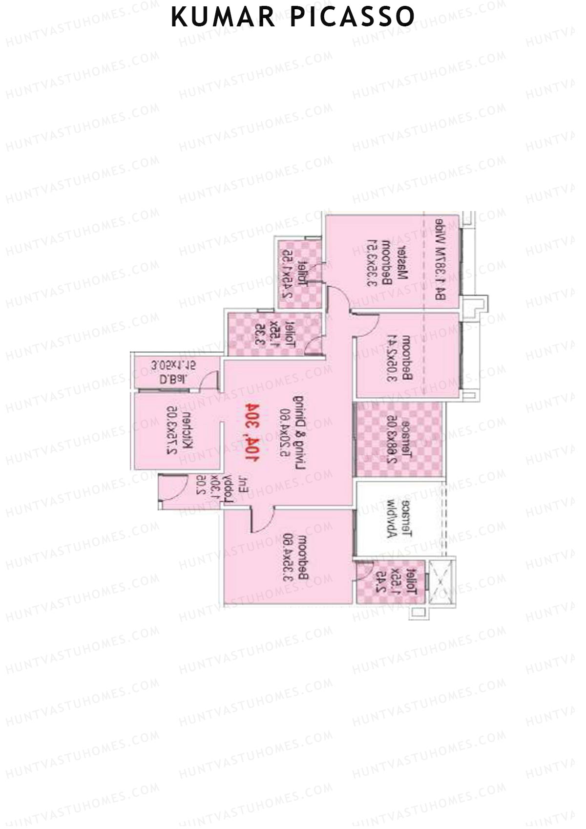 Kumar Picasso N Wing N1 Unit 3 Floor Plan