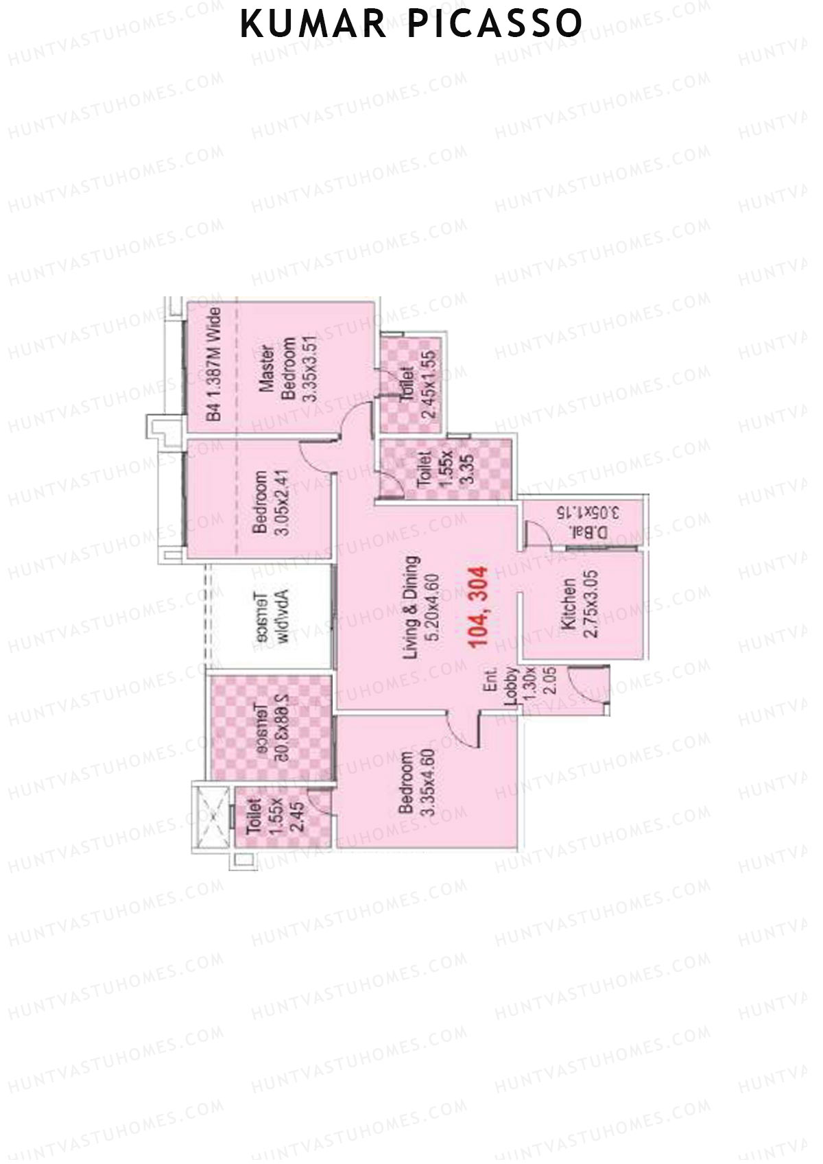 Kumar Picasso N Wing N1 Unit 4 Floor Plan